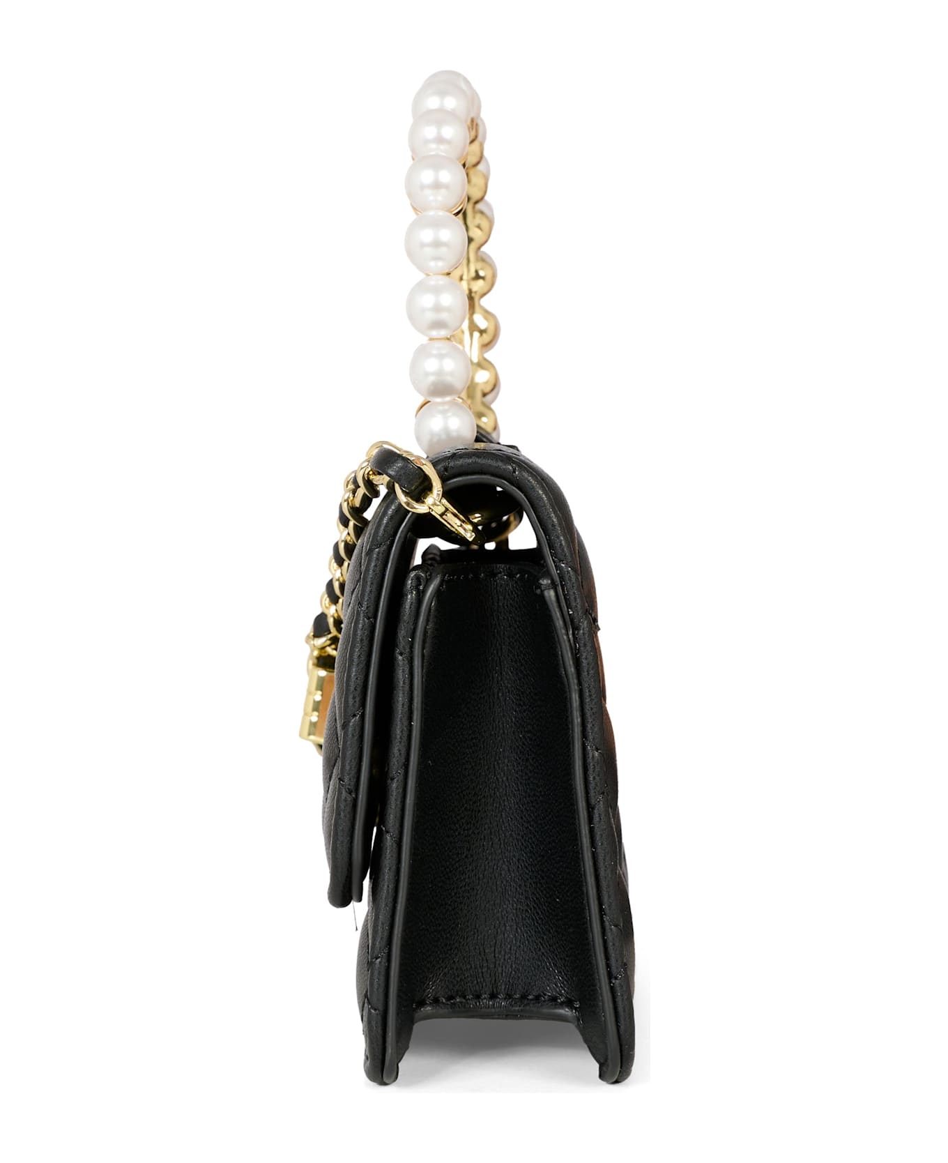 Monnalisa Black Bag For Girl With Pearl - Black