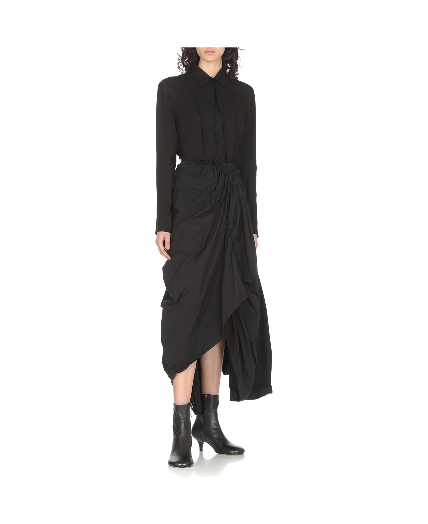 Yohji Yamamoto Draped Skirt - Black スカート