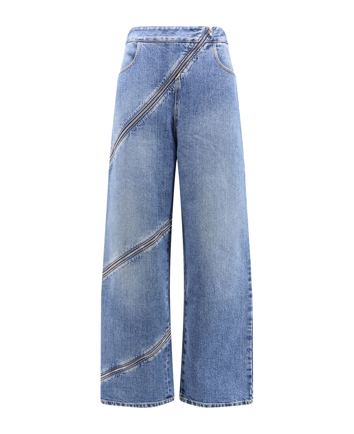 Alaia Spiral Stone Washed Jeans - Blue
