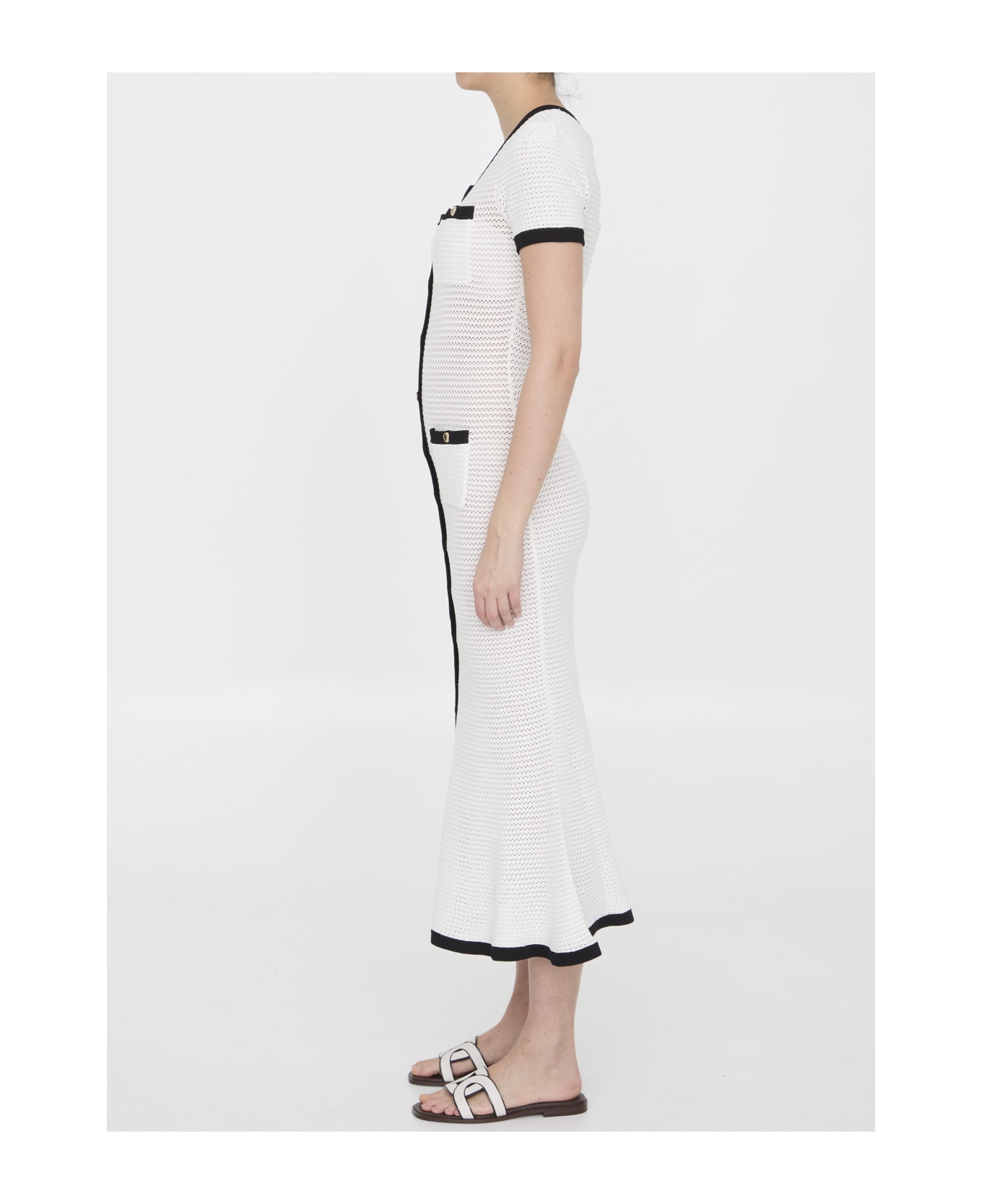 self-portrait Crochet Midi Dress - White ワンピース＆ドレス