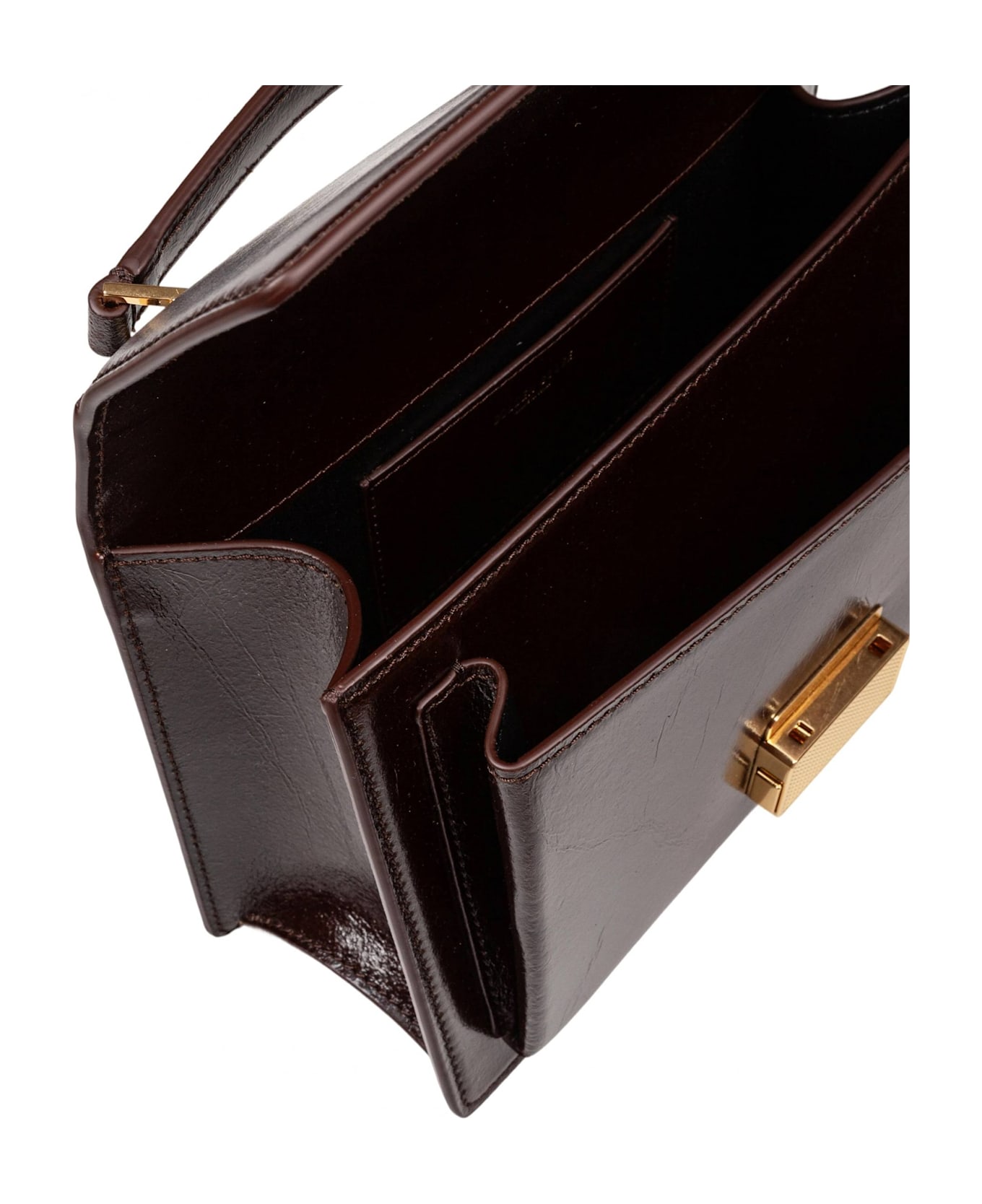 Golden Goose Venezia Leather Handbag Dark Brown Color - DARK BROWN