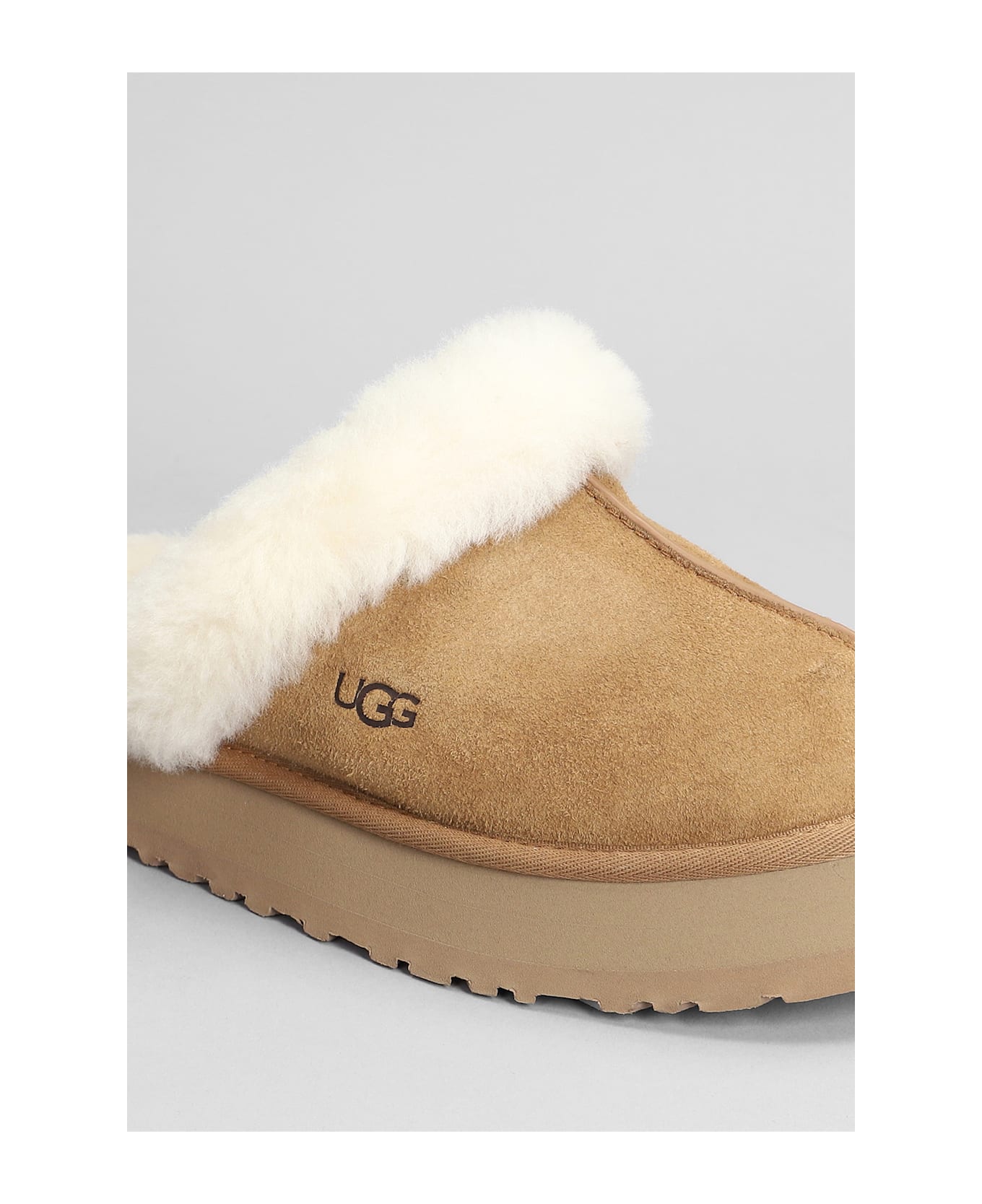 UGG Disquette Slipper-mule In Leather Color Suede - leather color