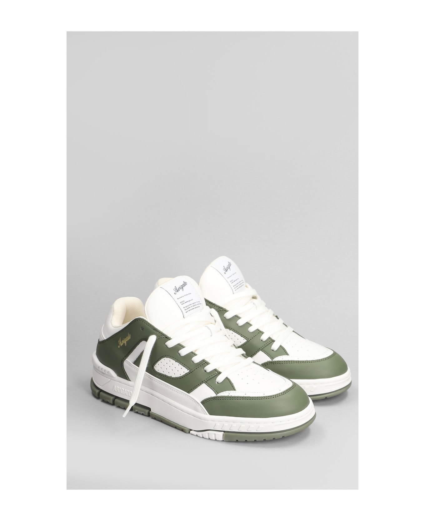Axel Arigato Area Lo Sneaker Sneakers In White Leather - Verde