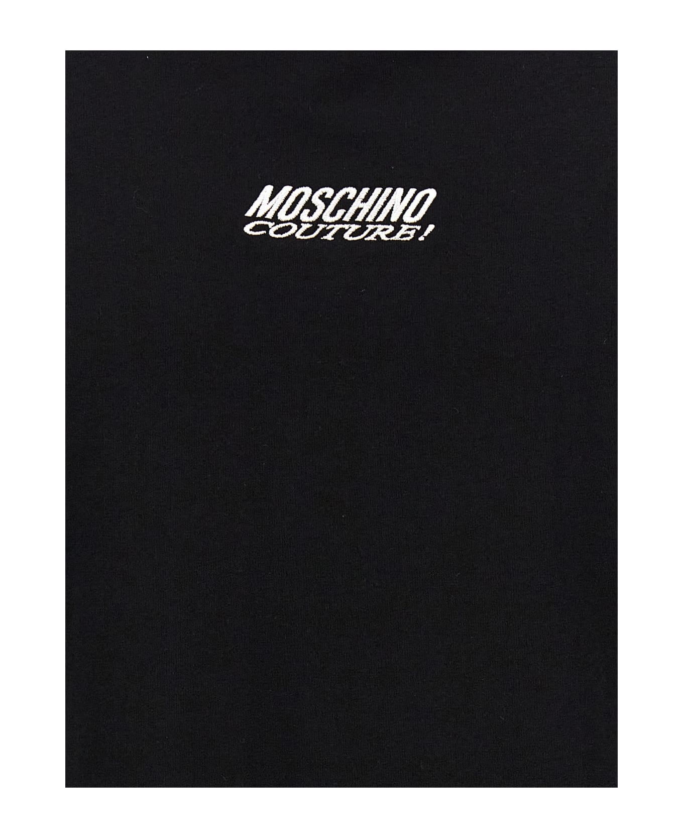 Moschino Logo Embroidery T-shirt - Black  