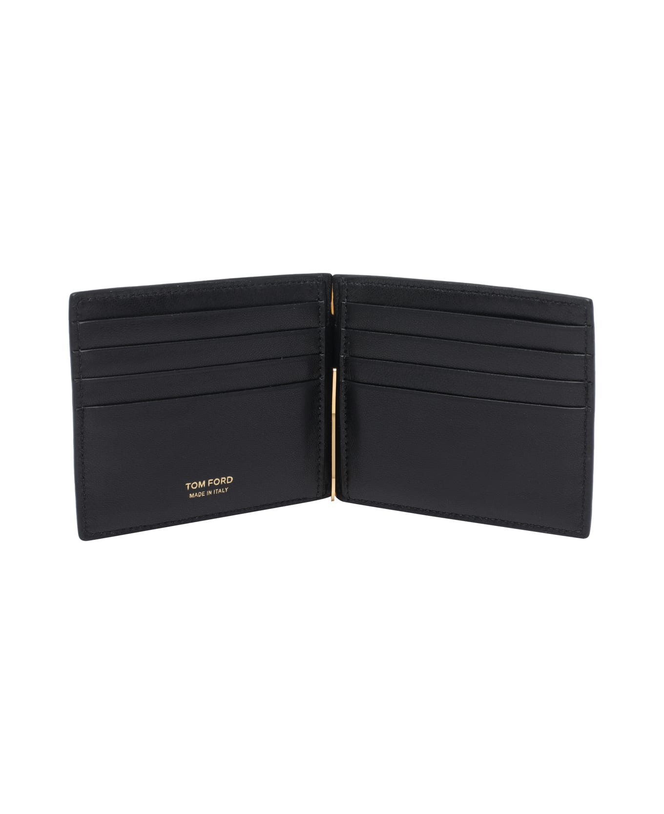 Tom Ford T Line Croco Clip Wallet - Black
