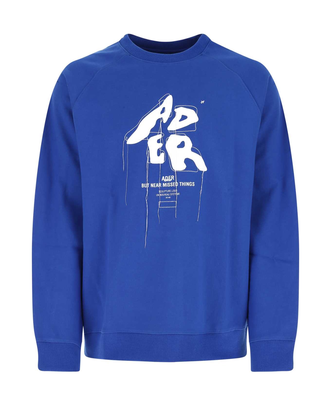 Ader Error Electric Blue Cotton Blend Sweatshirt - BLUE フリース