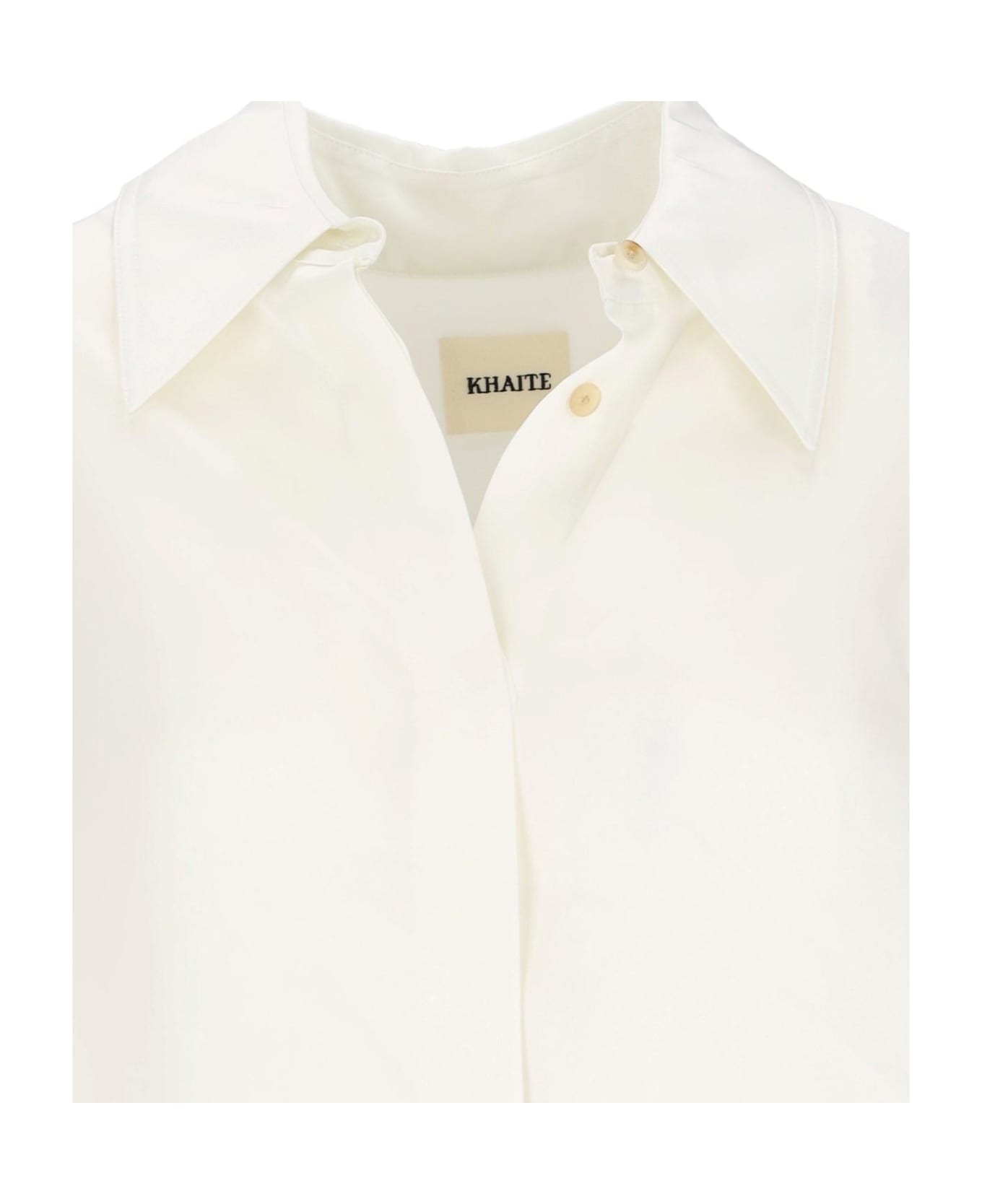 Khaite 'the Bam Top' Pleated Shirt - Cream