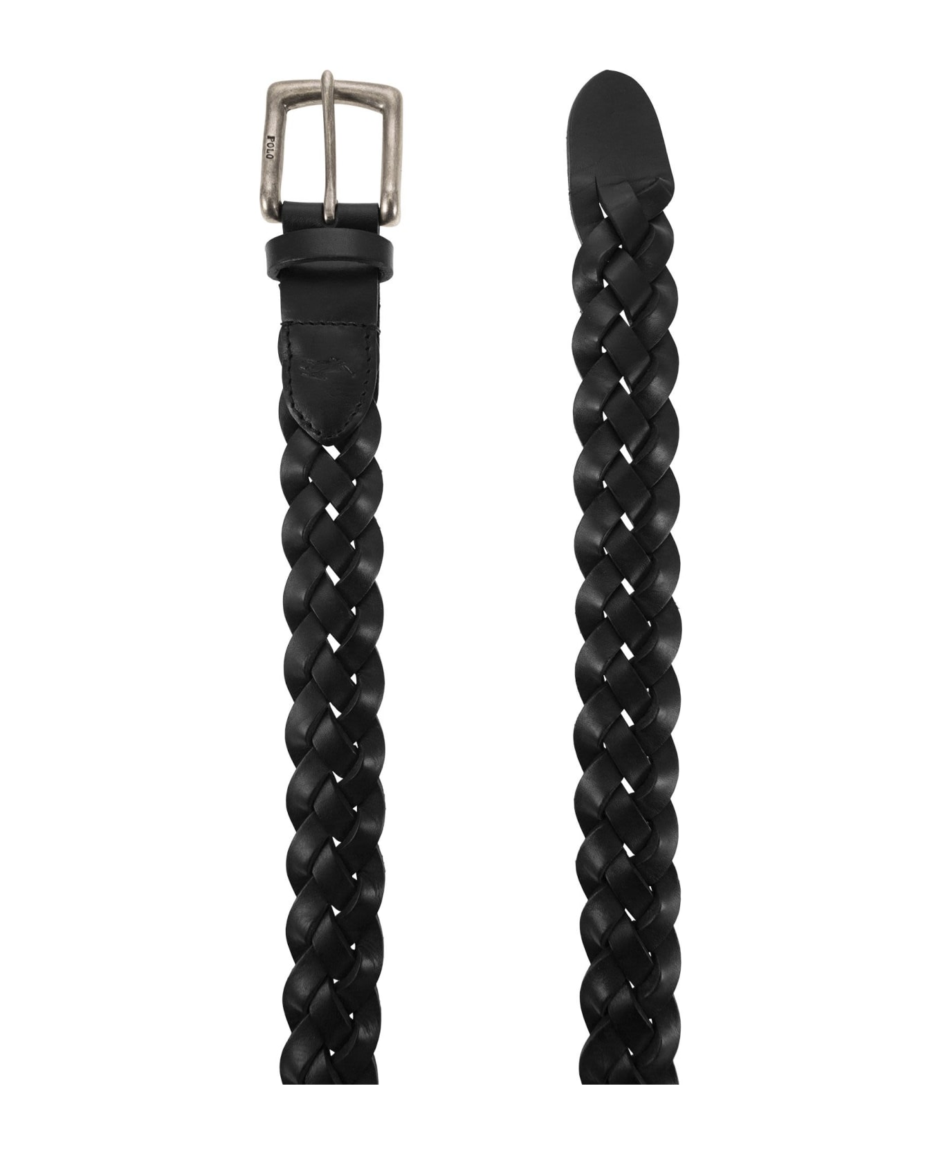 Polo Ralph Lauren Braided Calfskin Belt - Black ベルト