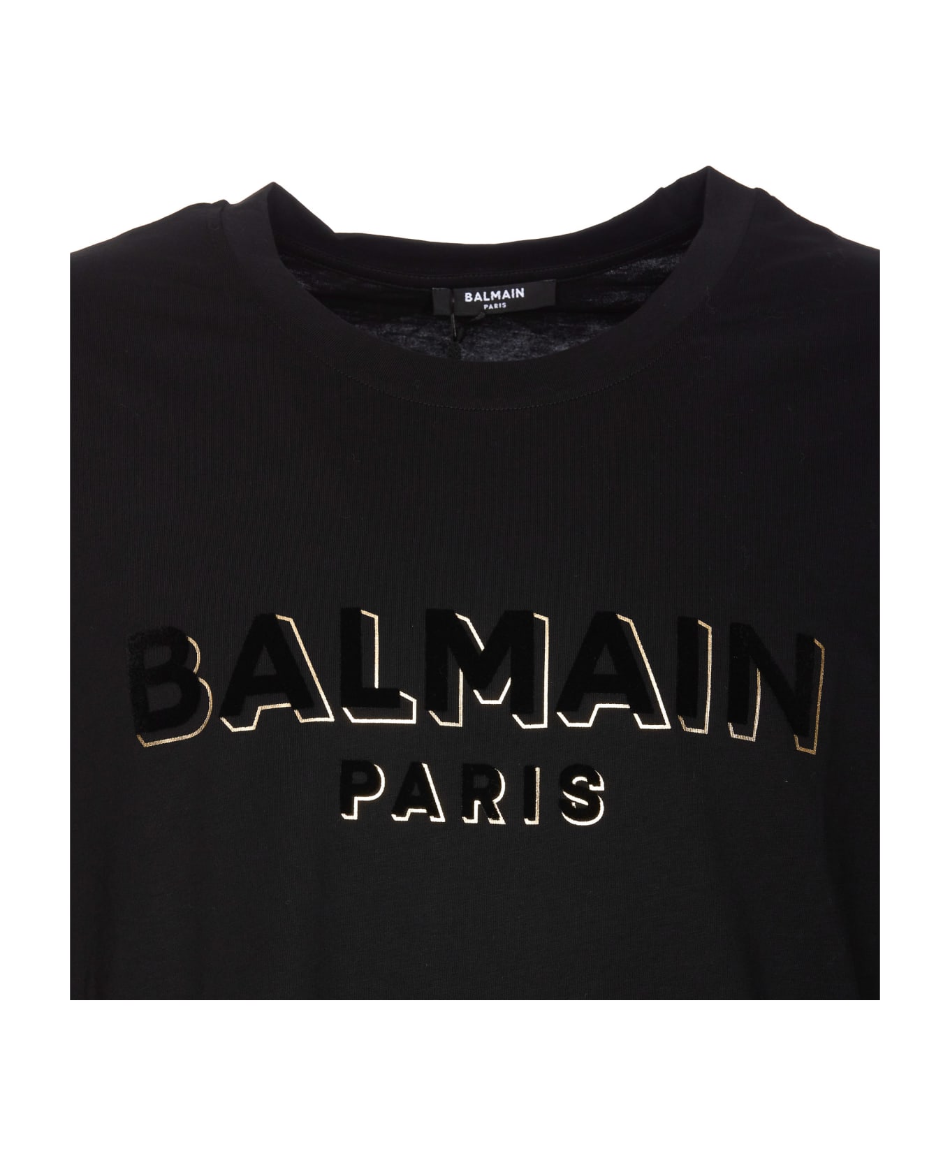 Balmain Velvet Logo T-shirt - Black シャツ