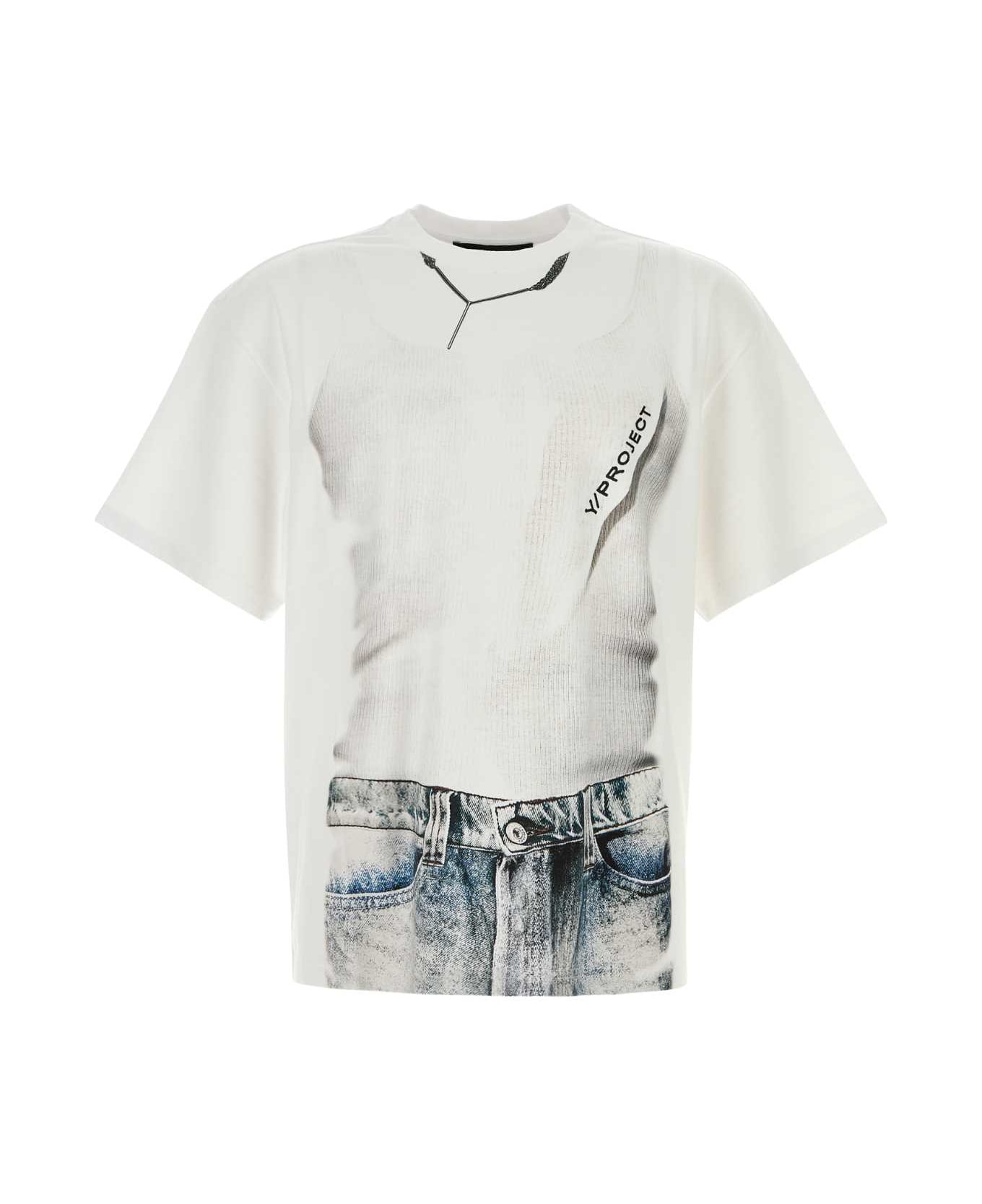 Y/Project White Cotton T-shirt - WHITE