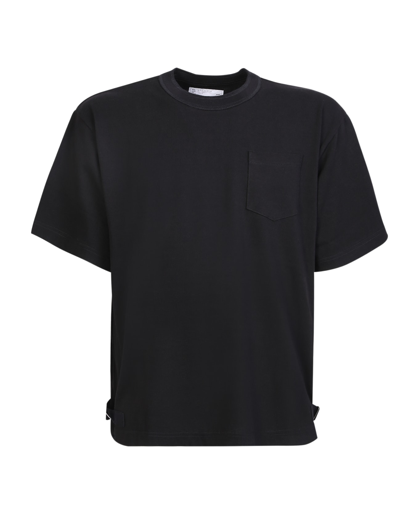Sacai Buckle Detailed Crewneck T-shirt - Black