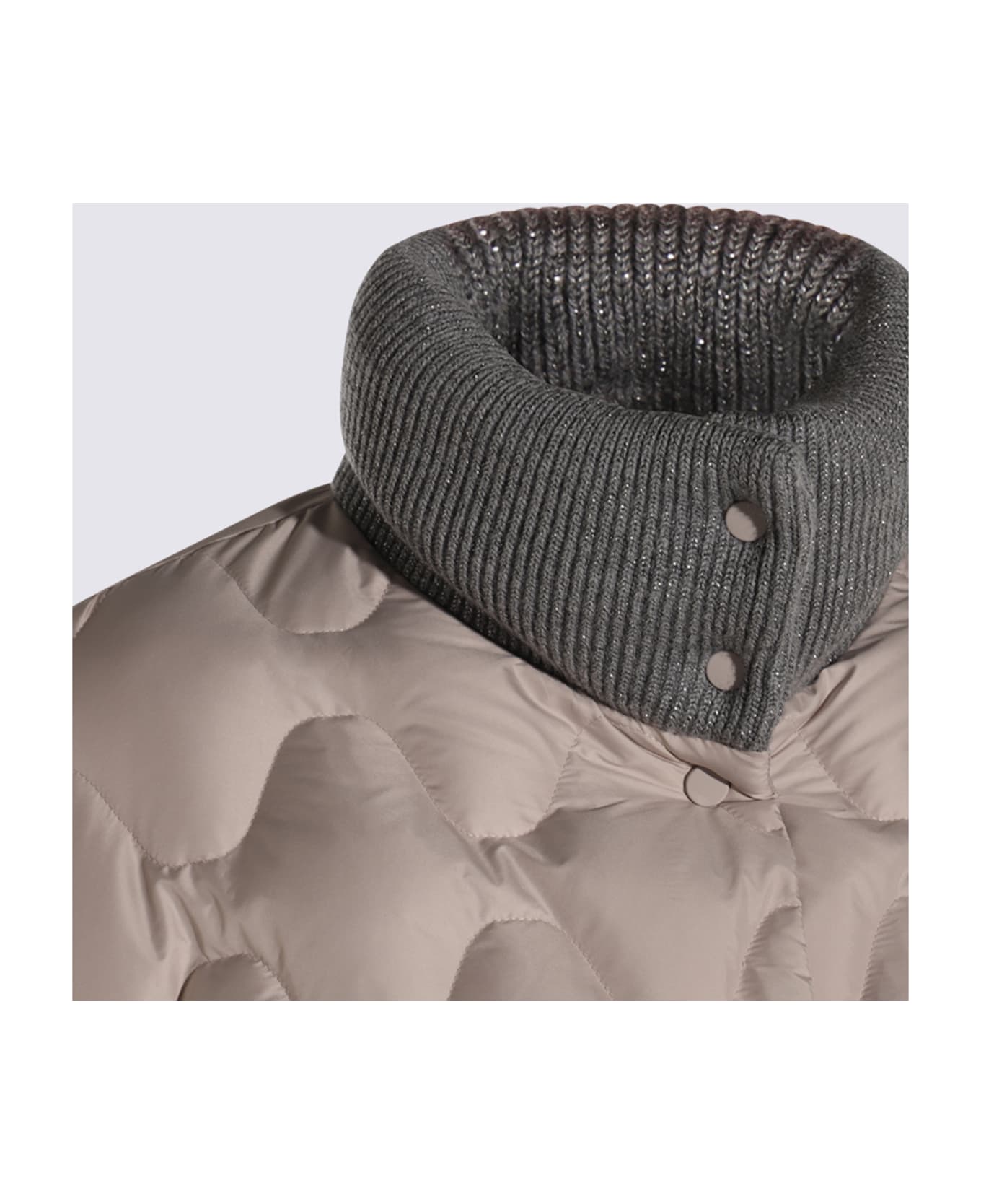 Fabiana Filippi Beige And Grey Down Jacket - Polvere