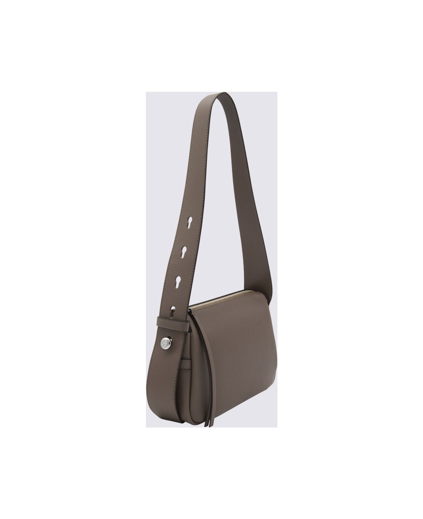 Tory Burch Brown Leather Shoulder Bag - Mushroom