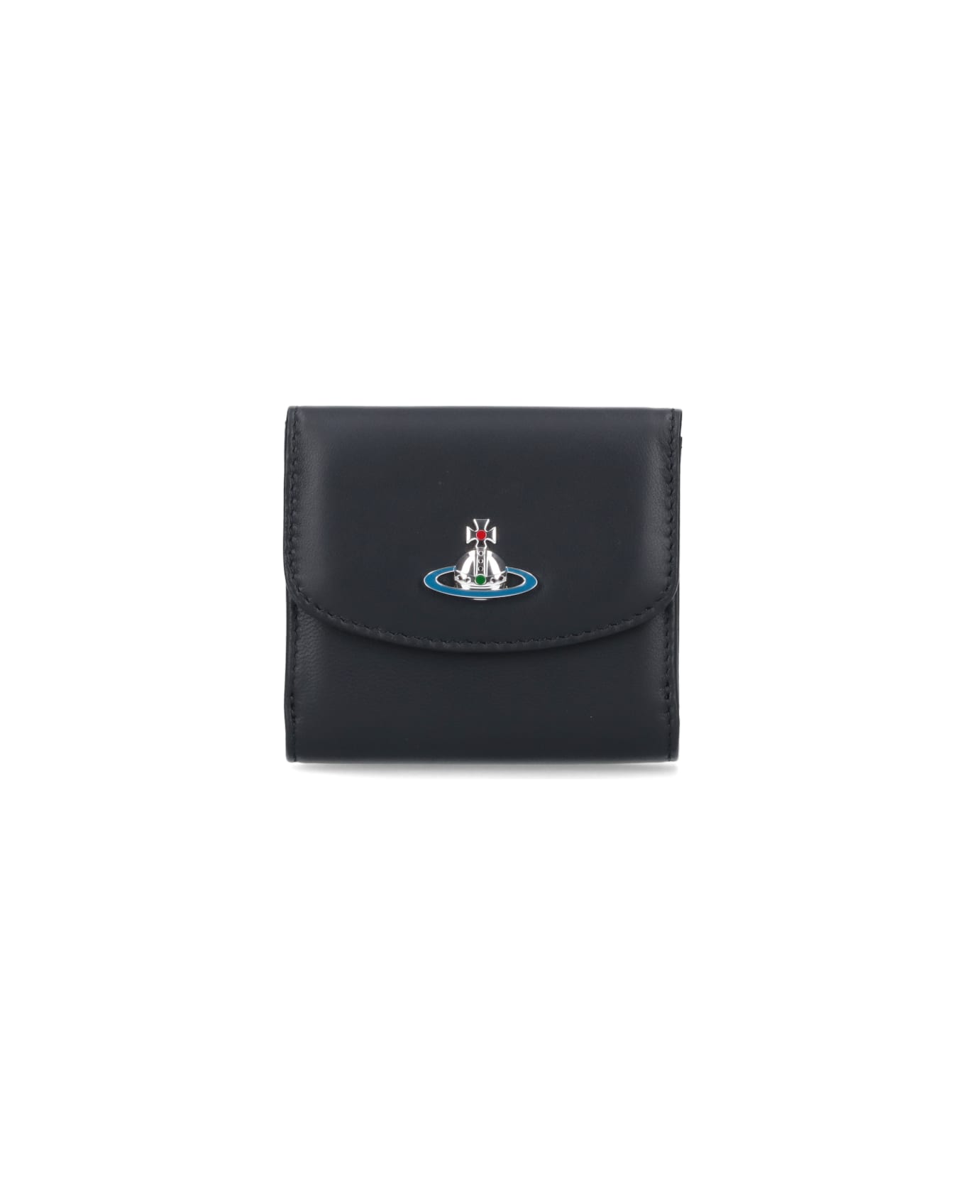 Vivienne Westwood Logo Flap Wallet - Black  