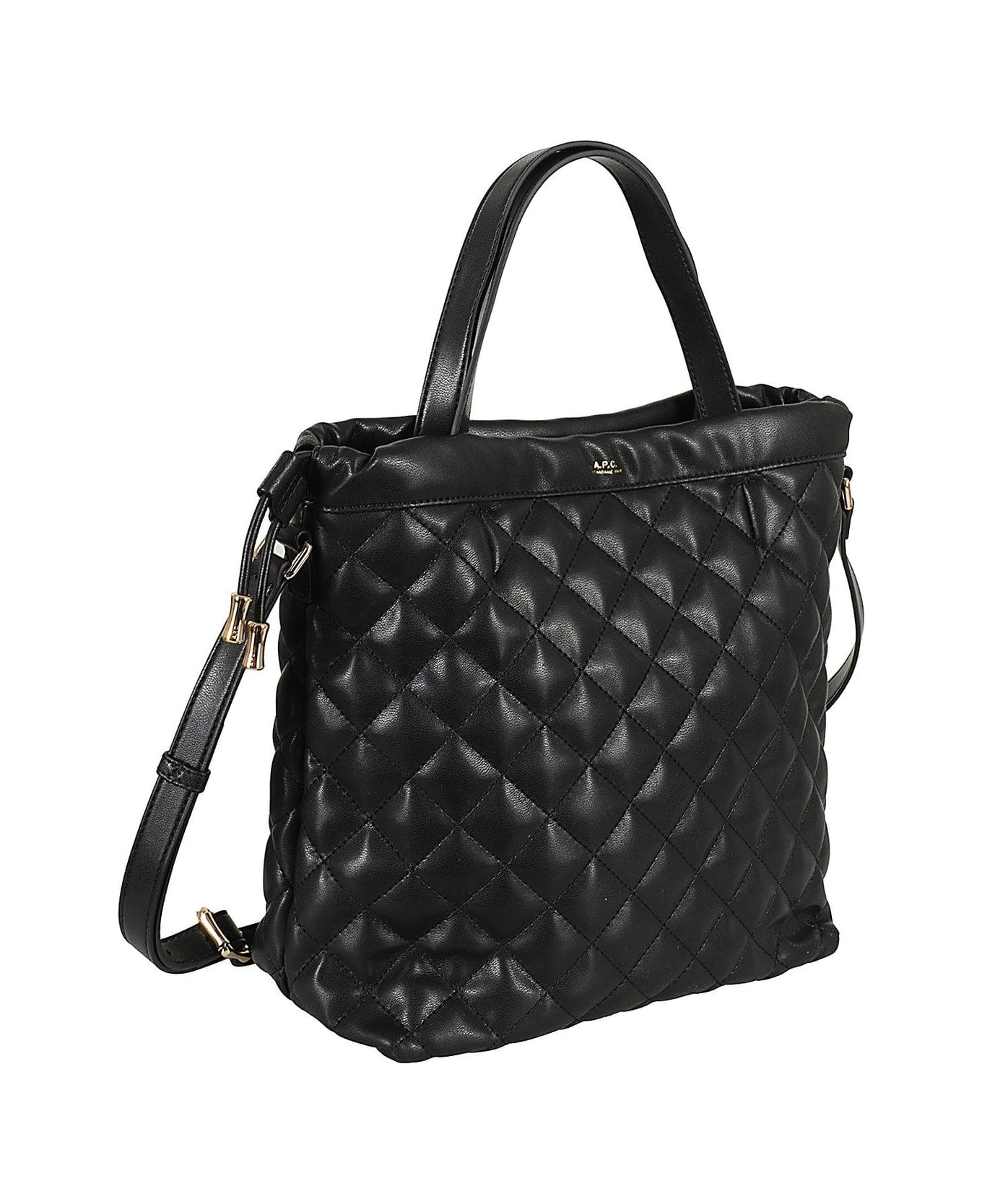 A.P.C. Ninon Quilted Shopping Bag - LZZ BLACK