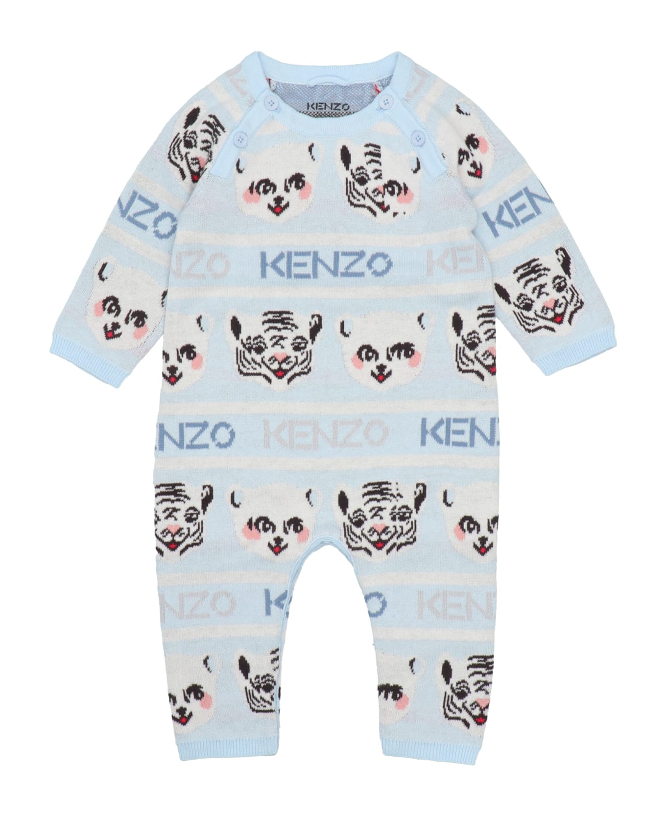 Kenzo Kids 'panda' Beanie Set - Light Blue