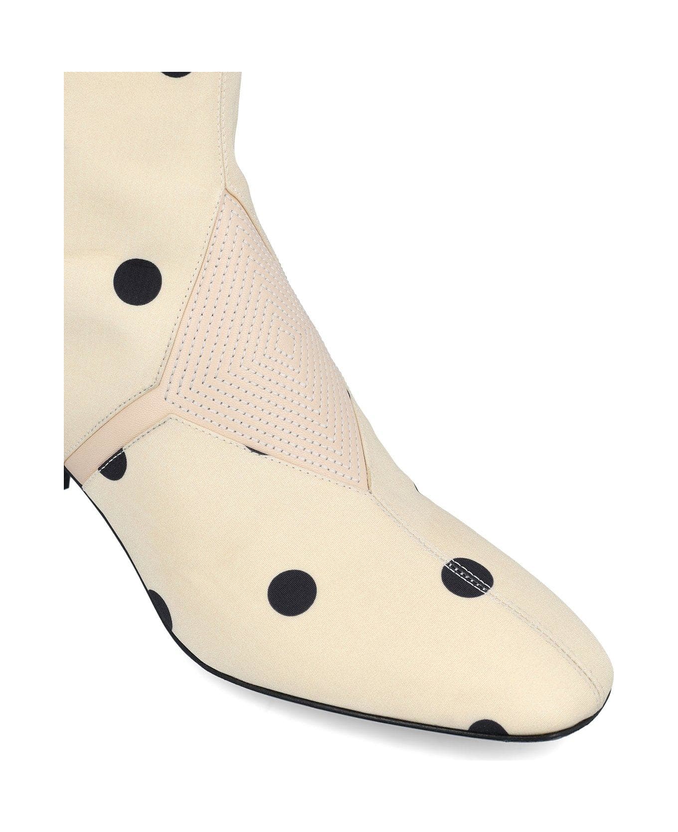 Valentino Garavani Equivoque Polka Dot Printed Boots - NEUTRALS/BLACK