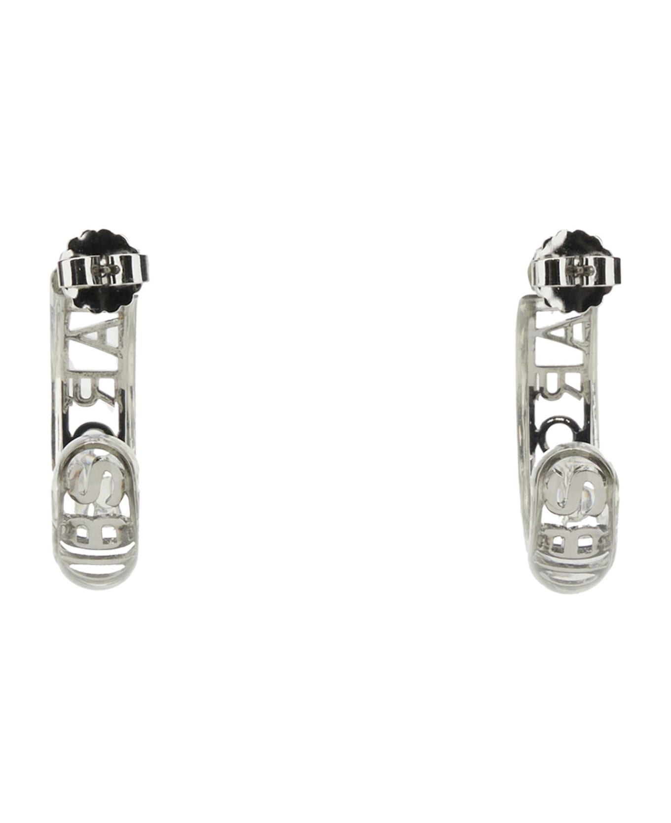 Marc Jacobs Monogram Hoop Earrings - ARGENTO