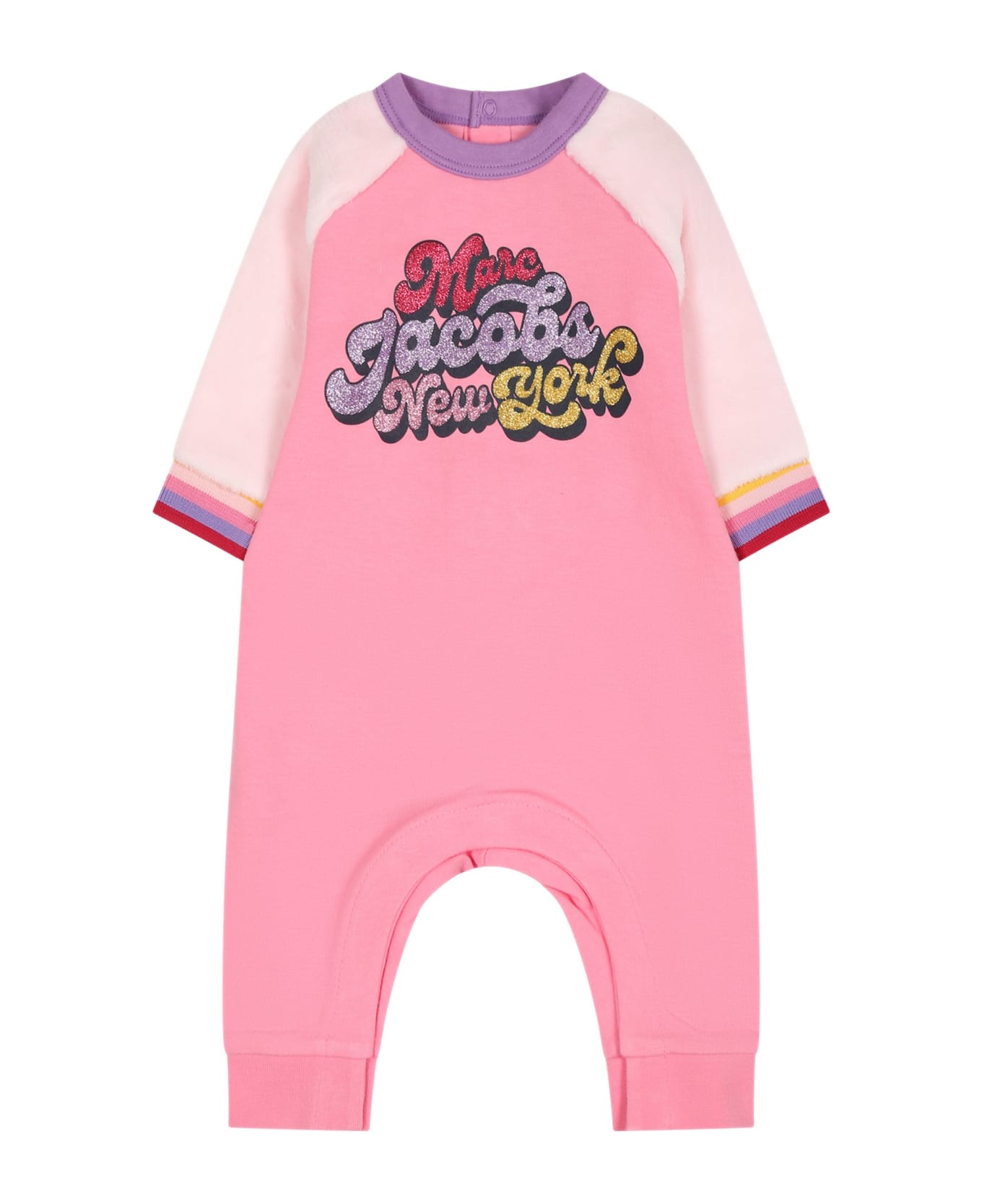 Little Marc Jacobs Pink Babygrow For Baby Girl With Logo - Rosa ボディスーツ＆セットアップ