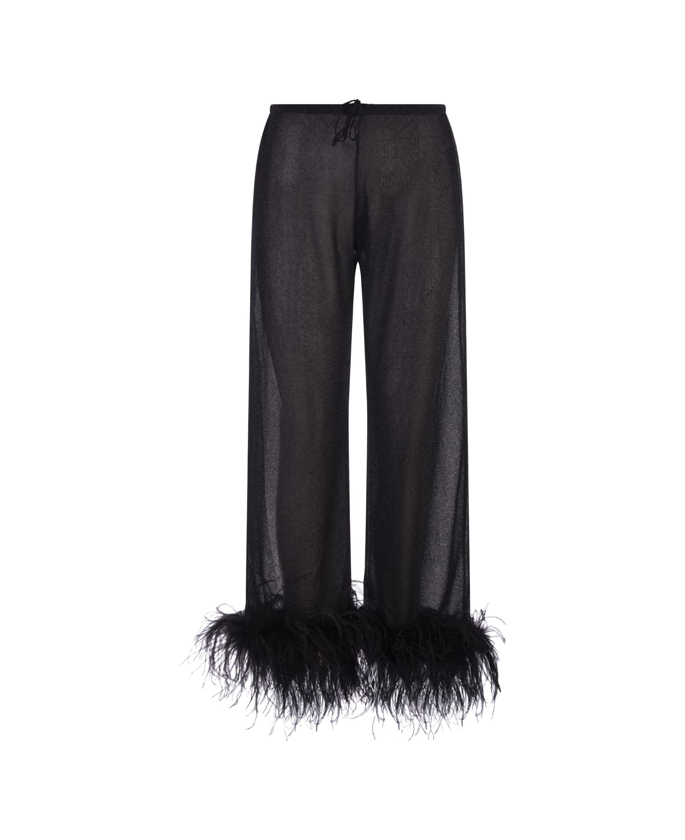 Oseree Black Lumiere Plumage Trousers - Black ボトムス
