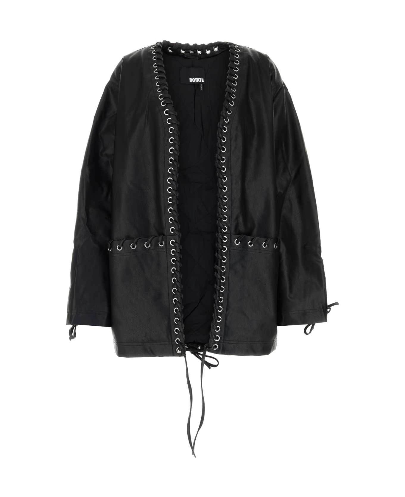 Rotate by Birger Christensen Black Synthetic Leather Jacket - BLACK