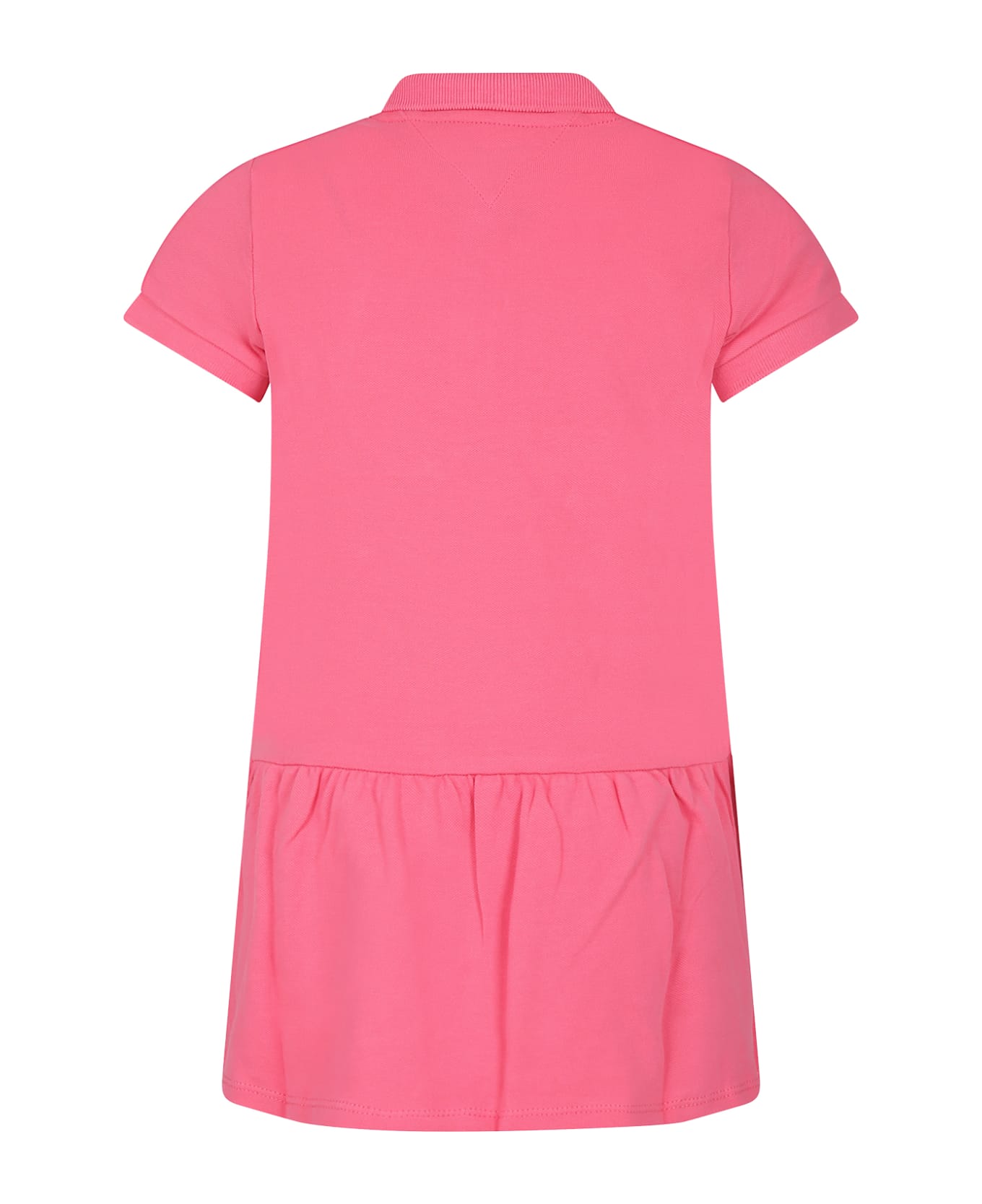 Tommy Hilfiger Fuchsia Dress For Girl With Embroidery - Fuchsia ワンピース＆ドレス