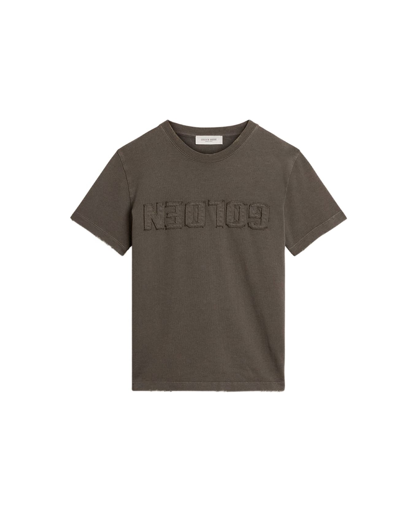 Golden Goose Cotton T-shirt With Logo - Grey