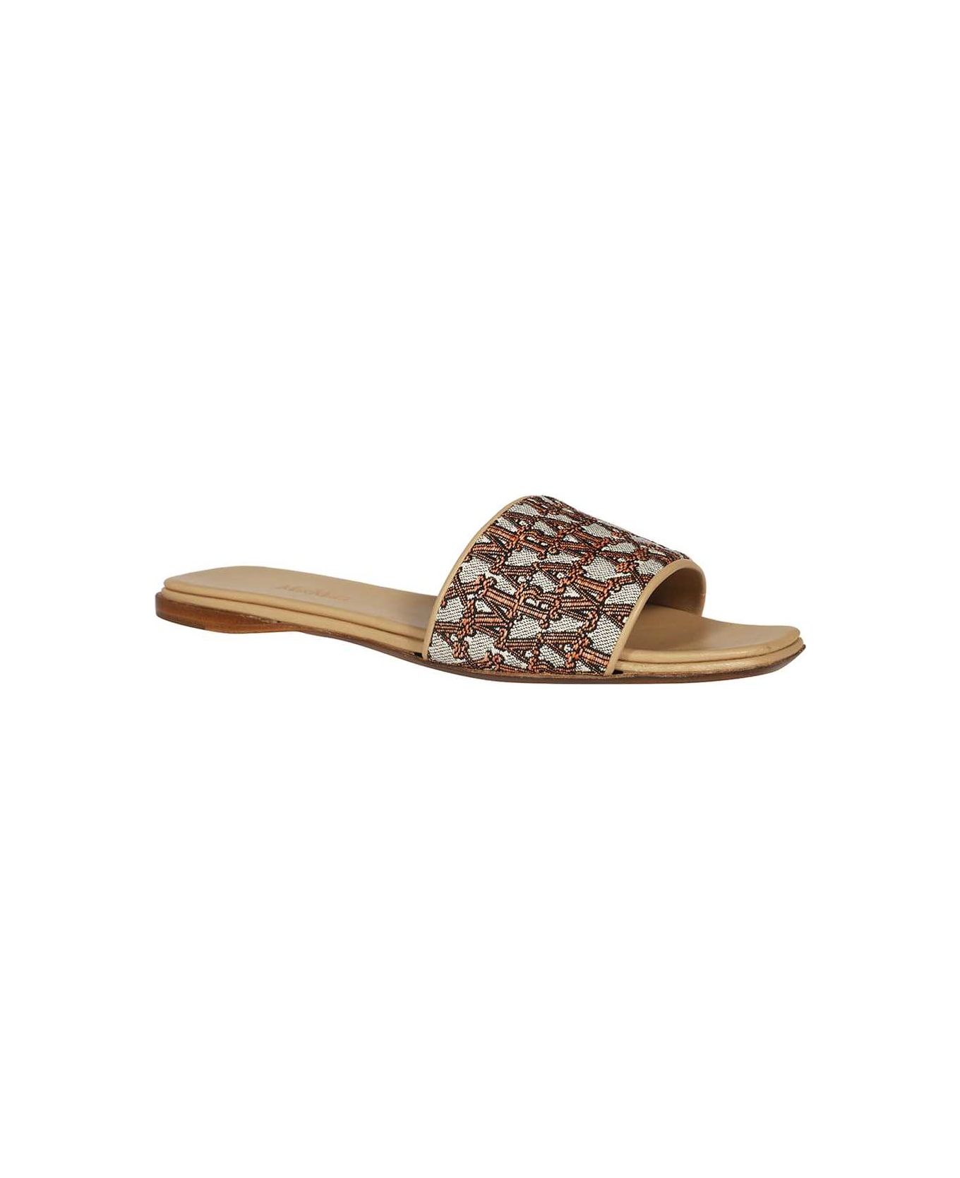Max Mara Slides With Logo - Beige
