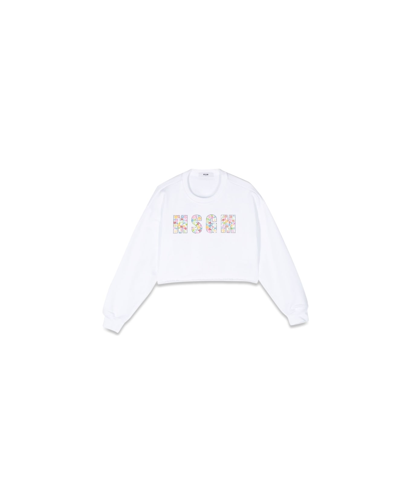 MSGM Cropped Sweatshirt - WHITE