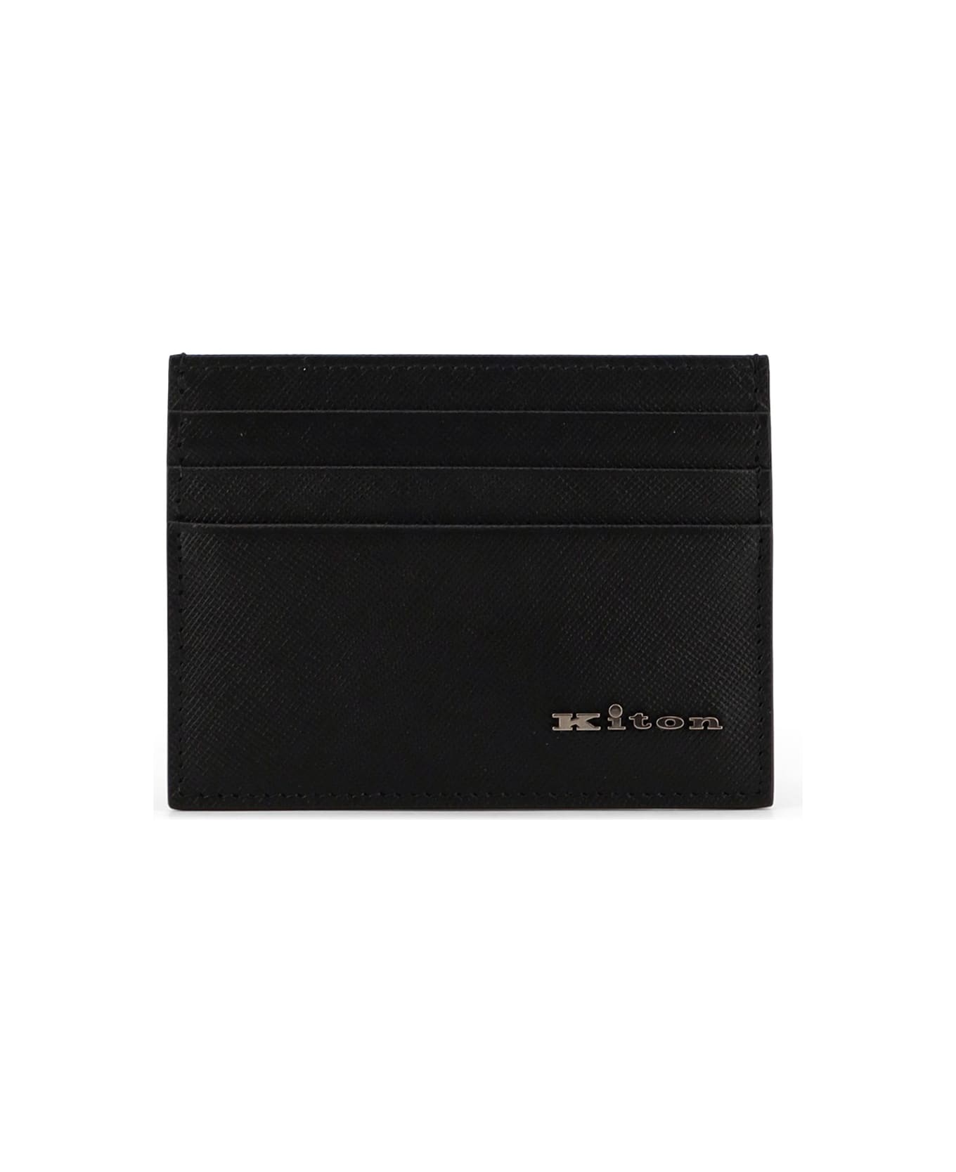Kiton Leather Card Holder - Black