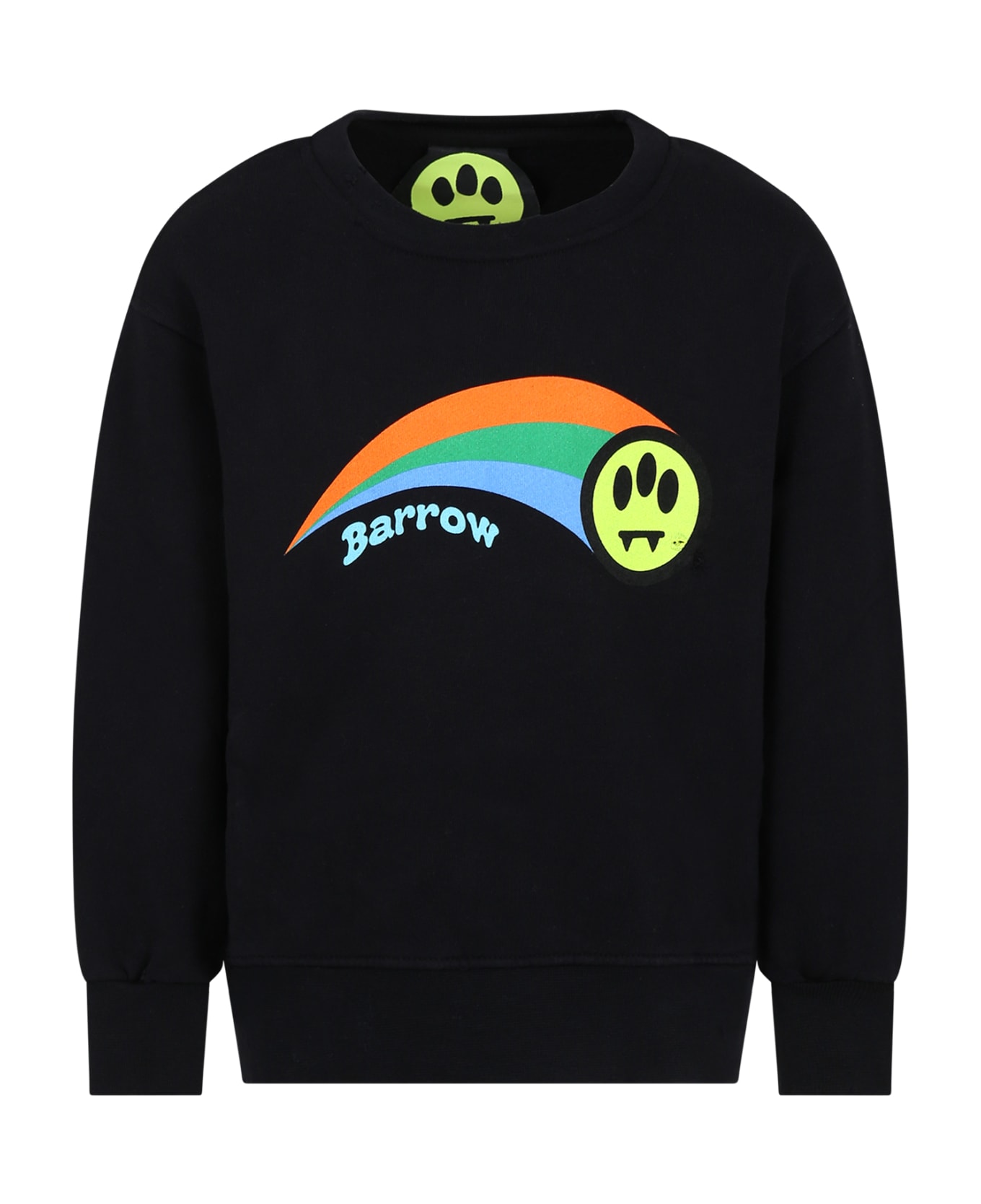 Barrow Black Sweatshirt For Kids With Logo And Print - Black