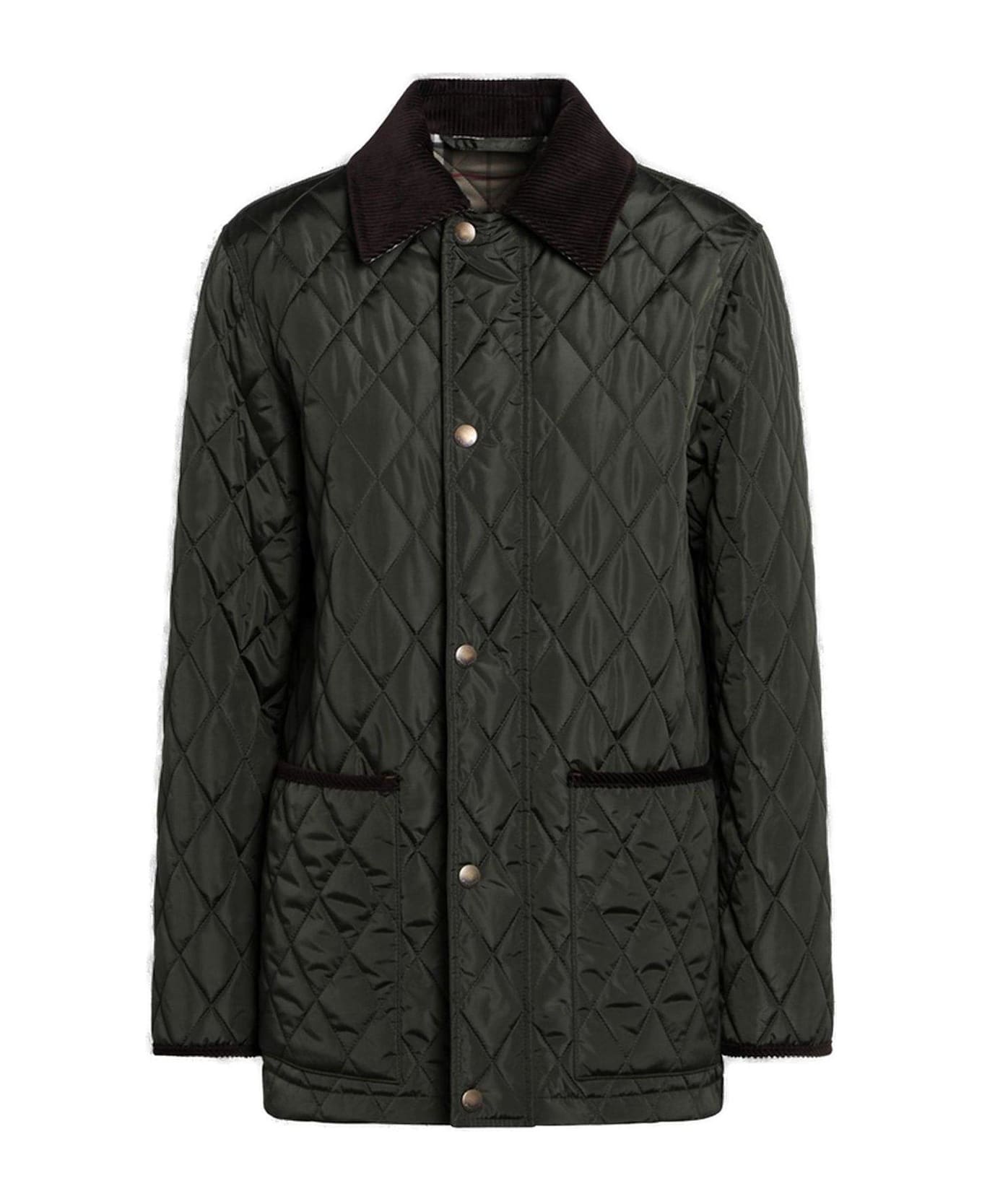 Burberry Long Sleeved Quilted Jacket - MILITARY GREEN