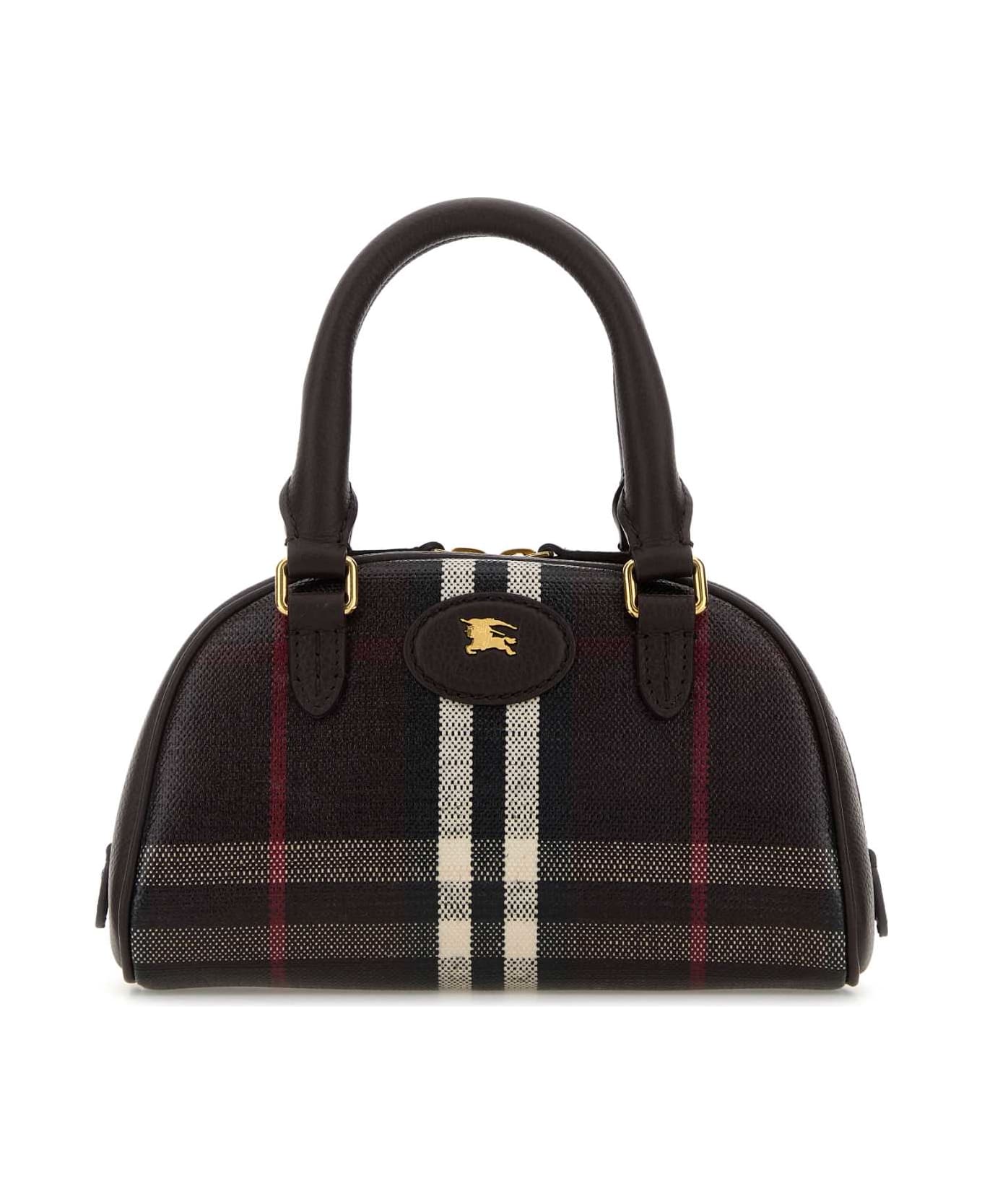 Burberry Printed Canvas Mini Highlands Handbag - MAHOGANY
