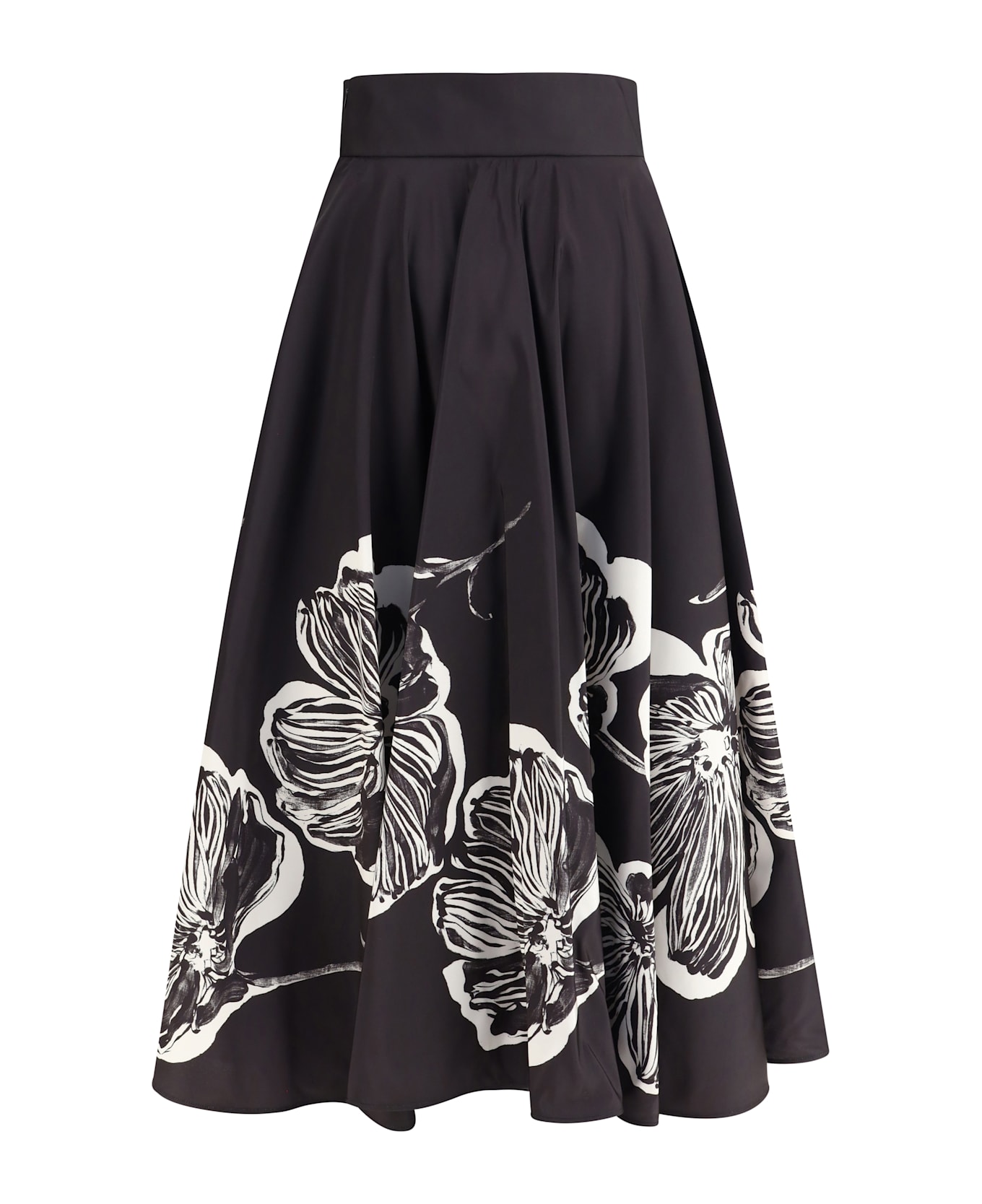 Sara Roka Midi Skirt With Floral Print