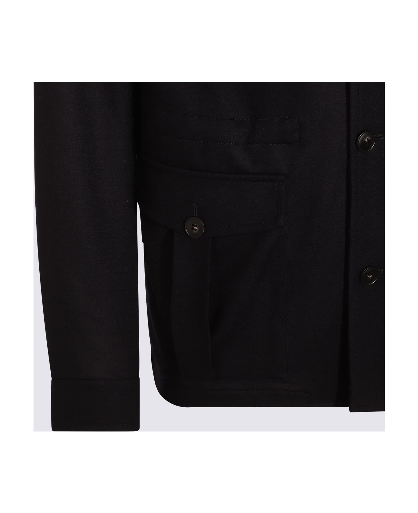 Canali Black Wool Casual Jacket