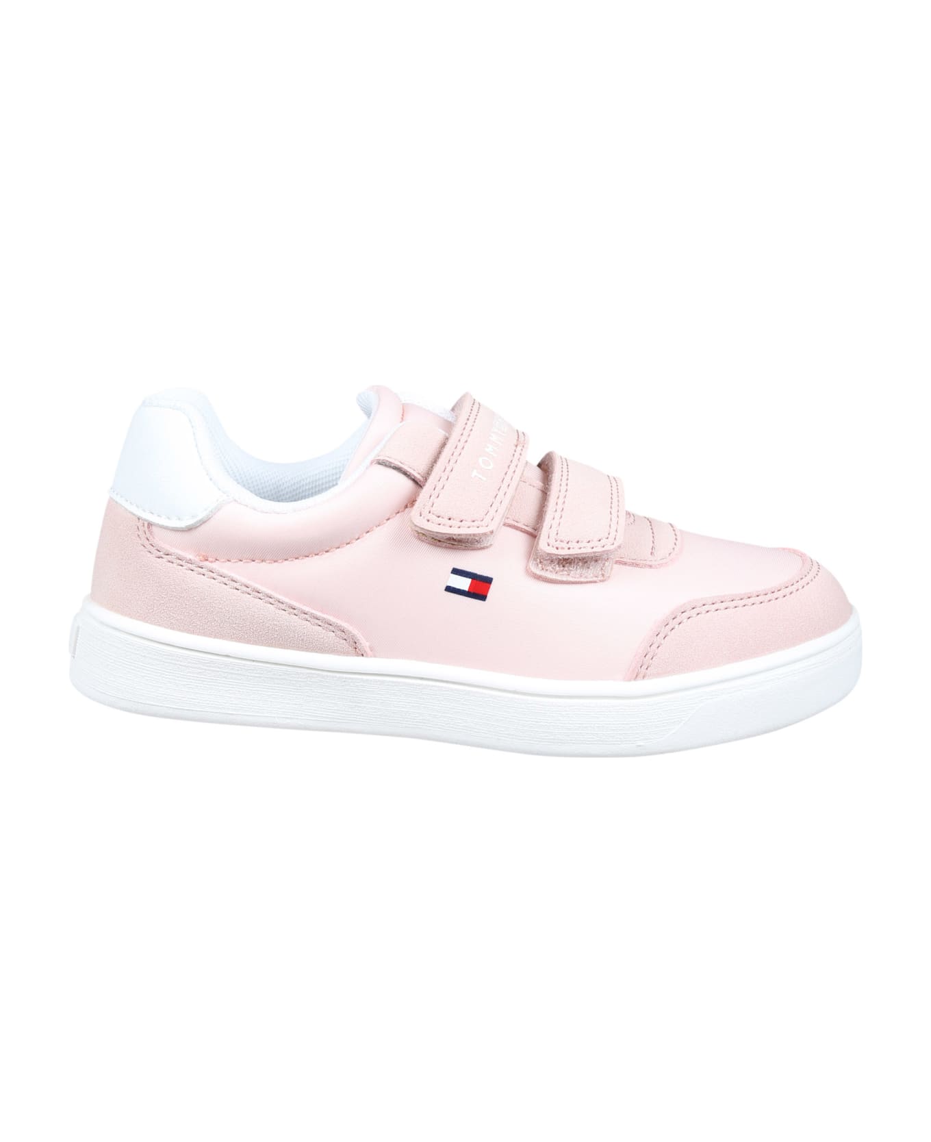 Tommy Hilfiger Pink Sneakers For Girl With Logo And Flag - Pink