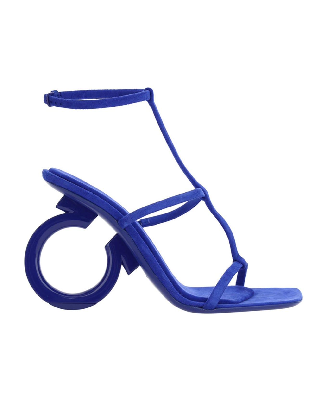 Ferragamo Elina Leather Sandals - Blue