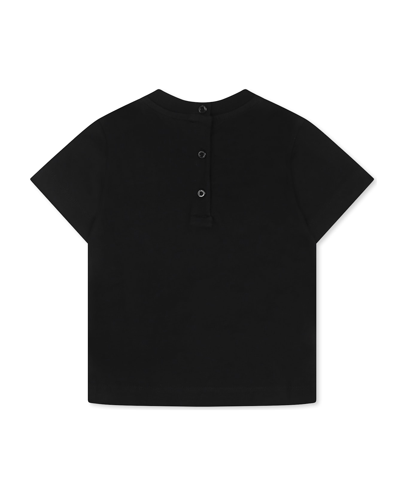 Balmain White T-shirt For Babykids With Logo - Black