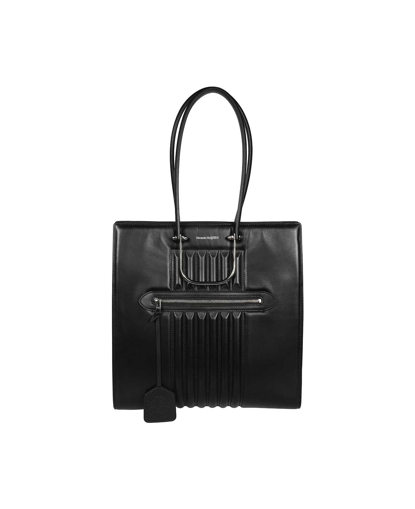 Alexander McQueen The Tall Story Leather Bag - black トートバッグ