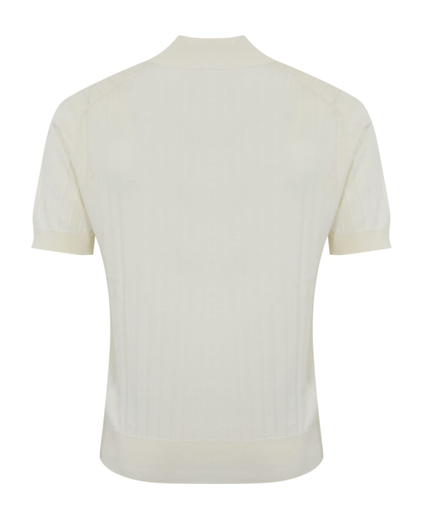 Paolo Pecora Silk And Cotton Knit Shirt - Grigio/ecrù
