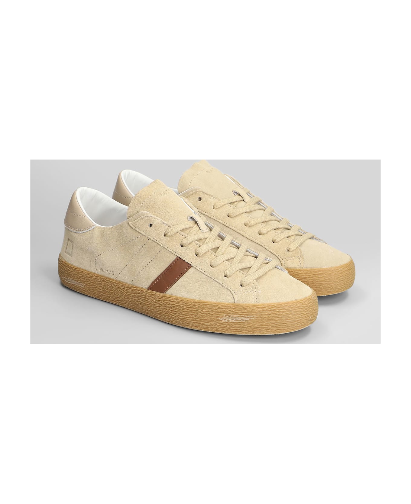 D.A.T.E. Hill Low Sneakers In Beige Suede - beige