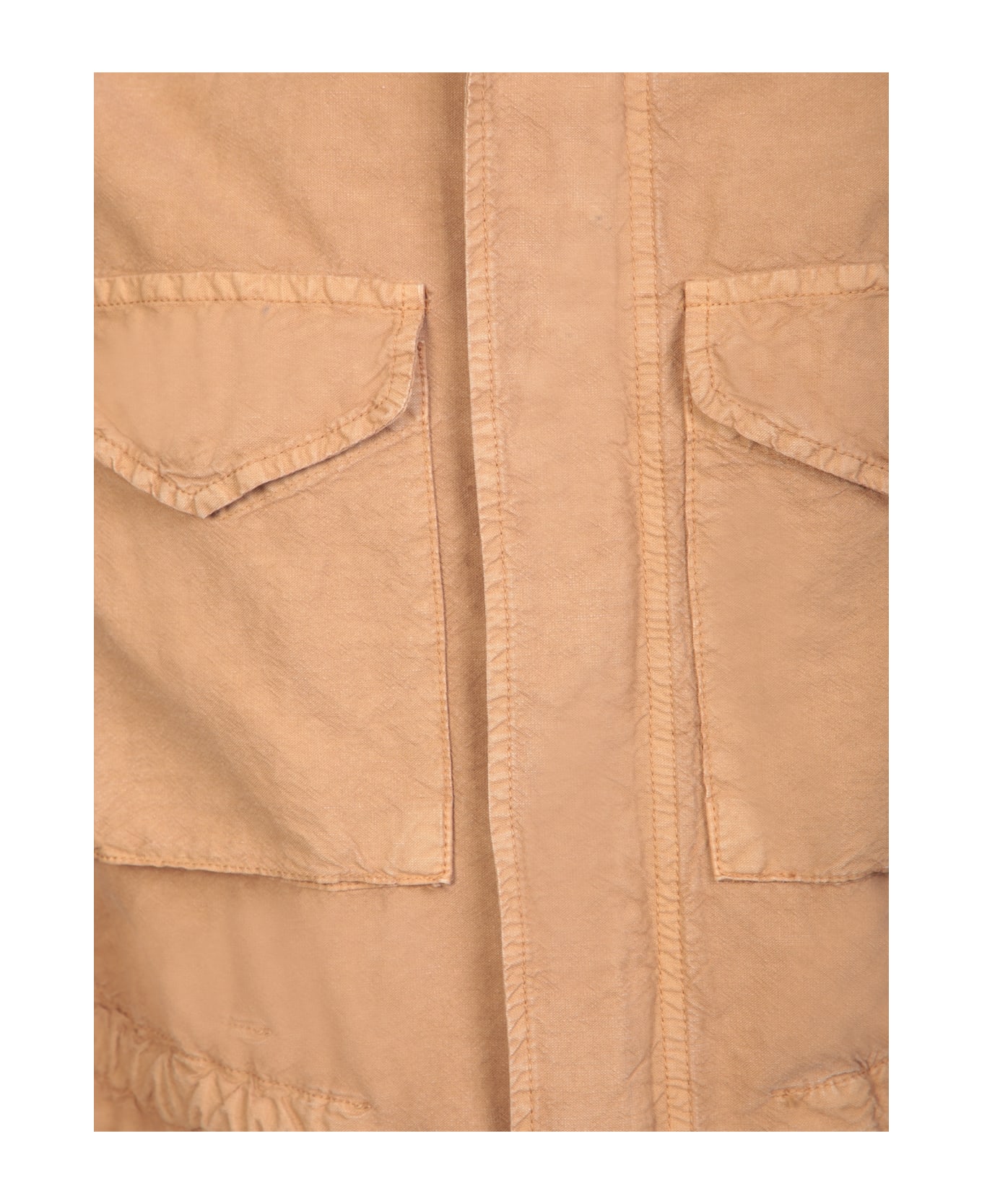 Original Vintage Style Original Vintage Brown Cotton Zip Jacket - Brown