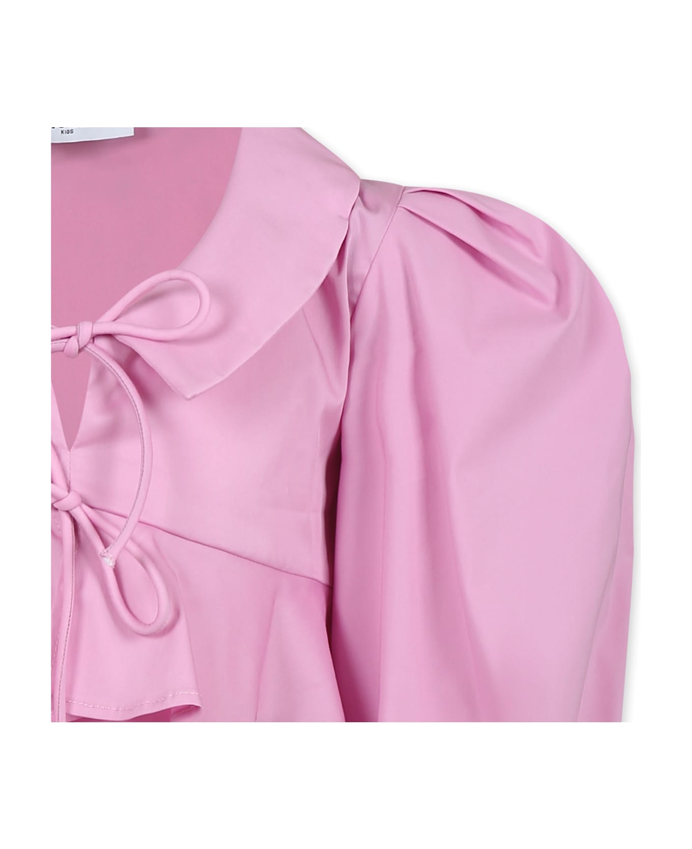 MSGM Pink Shirt For Girl With Logo - Pink