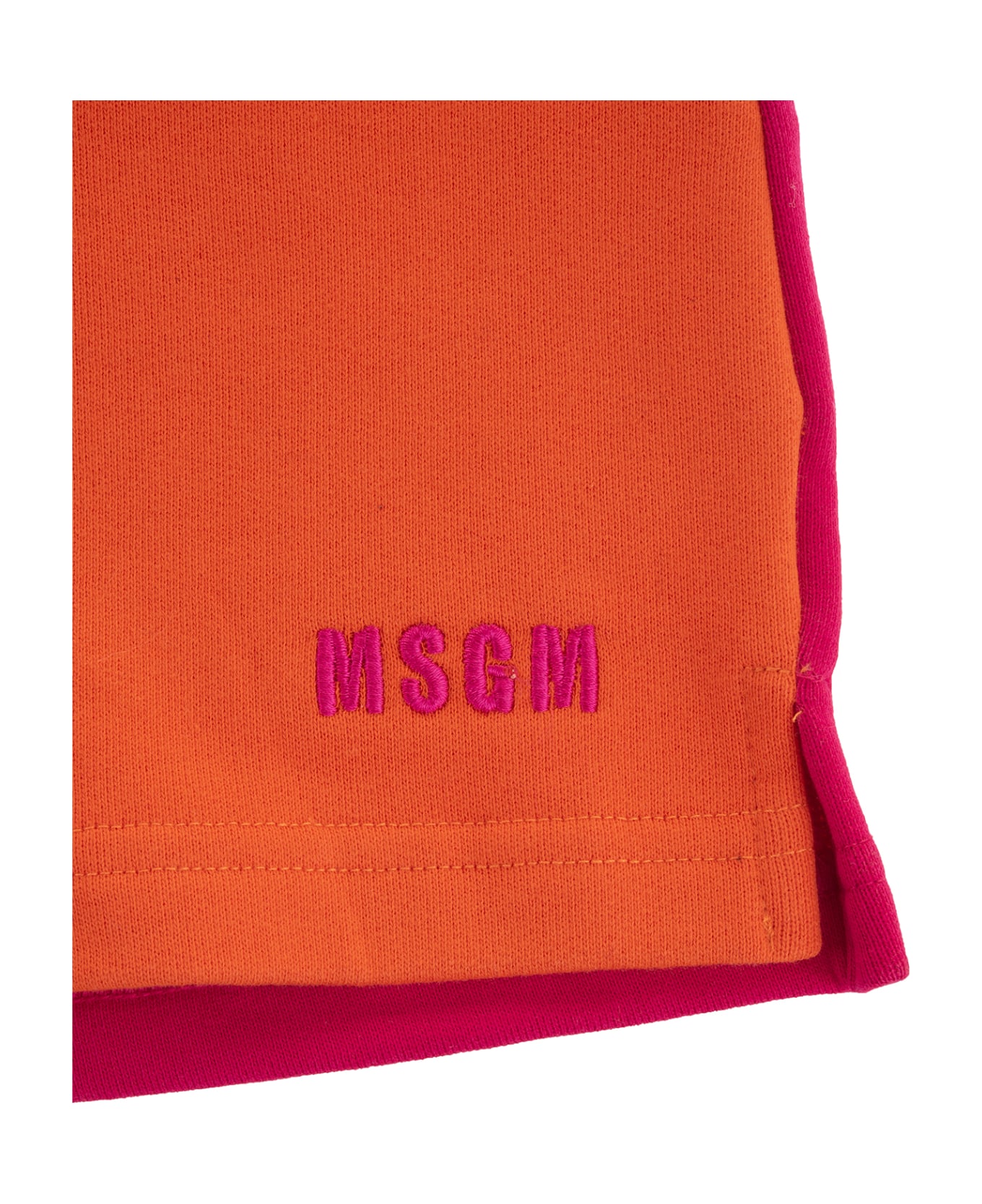 MSGM Sports Cut Shorts In Two Colors - Arancione/fucsia