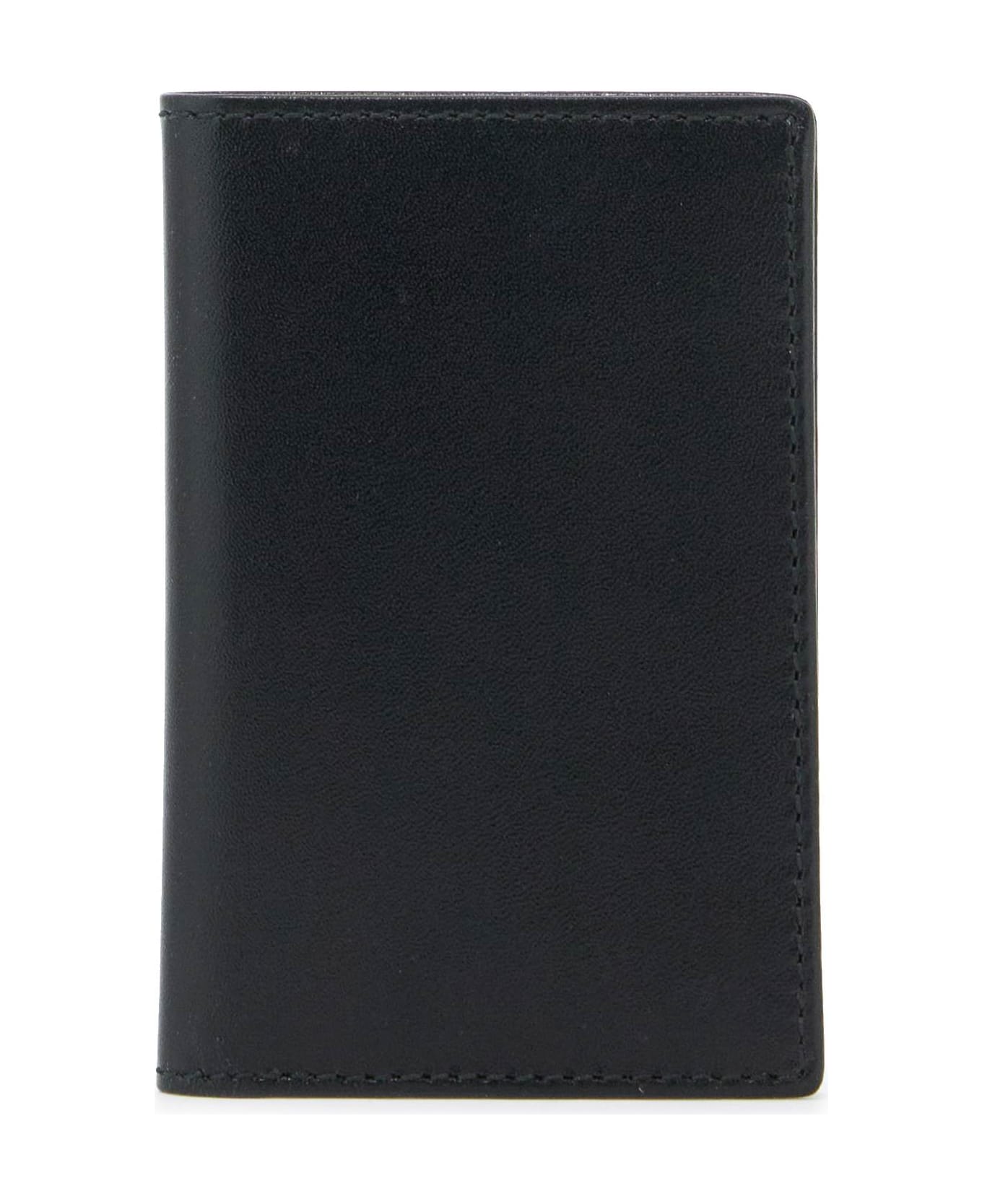 Comme des Garçons Wallet Leather Compact Wallet - BLACK (Black)