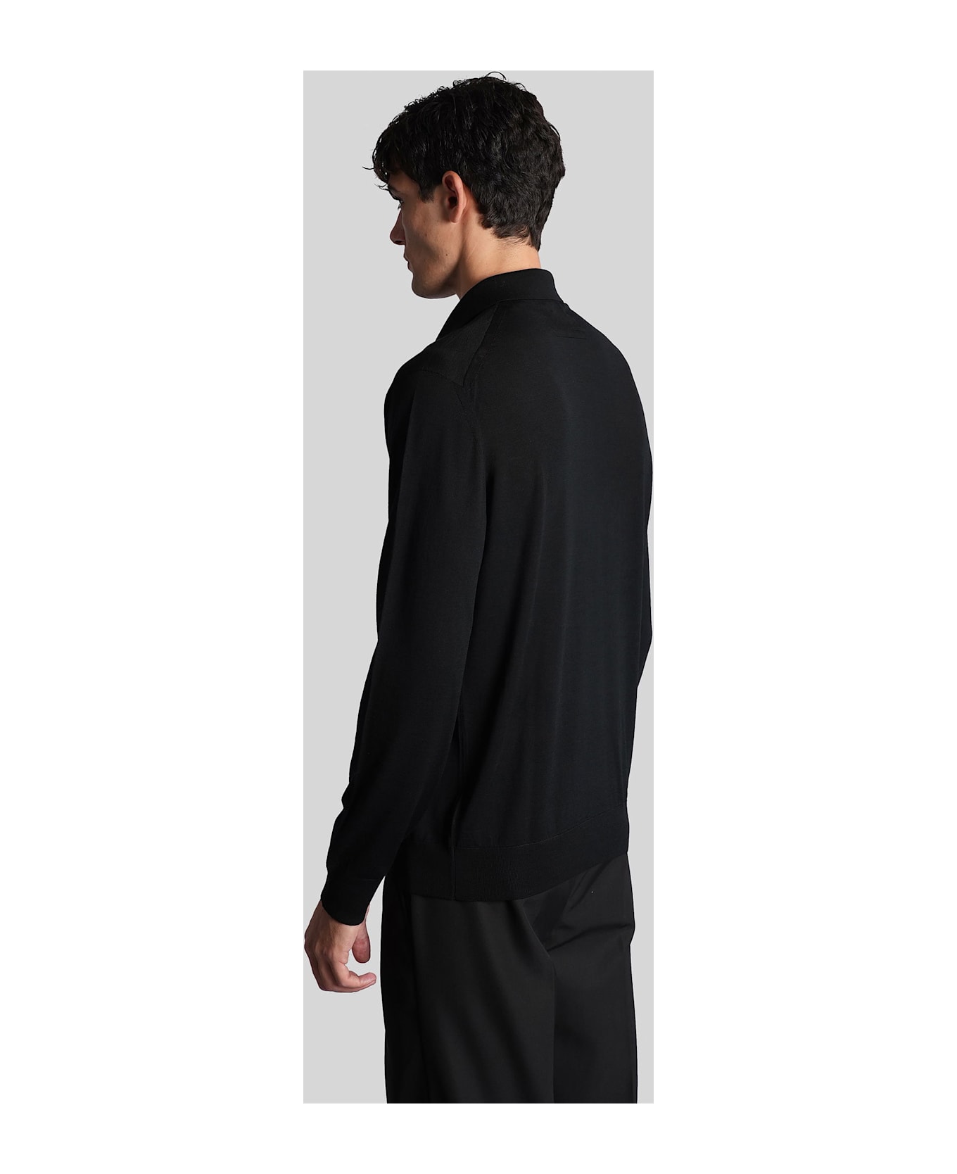 Zegna Polo In Black Wool - black
