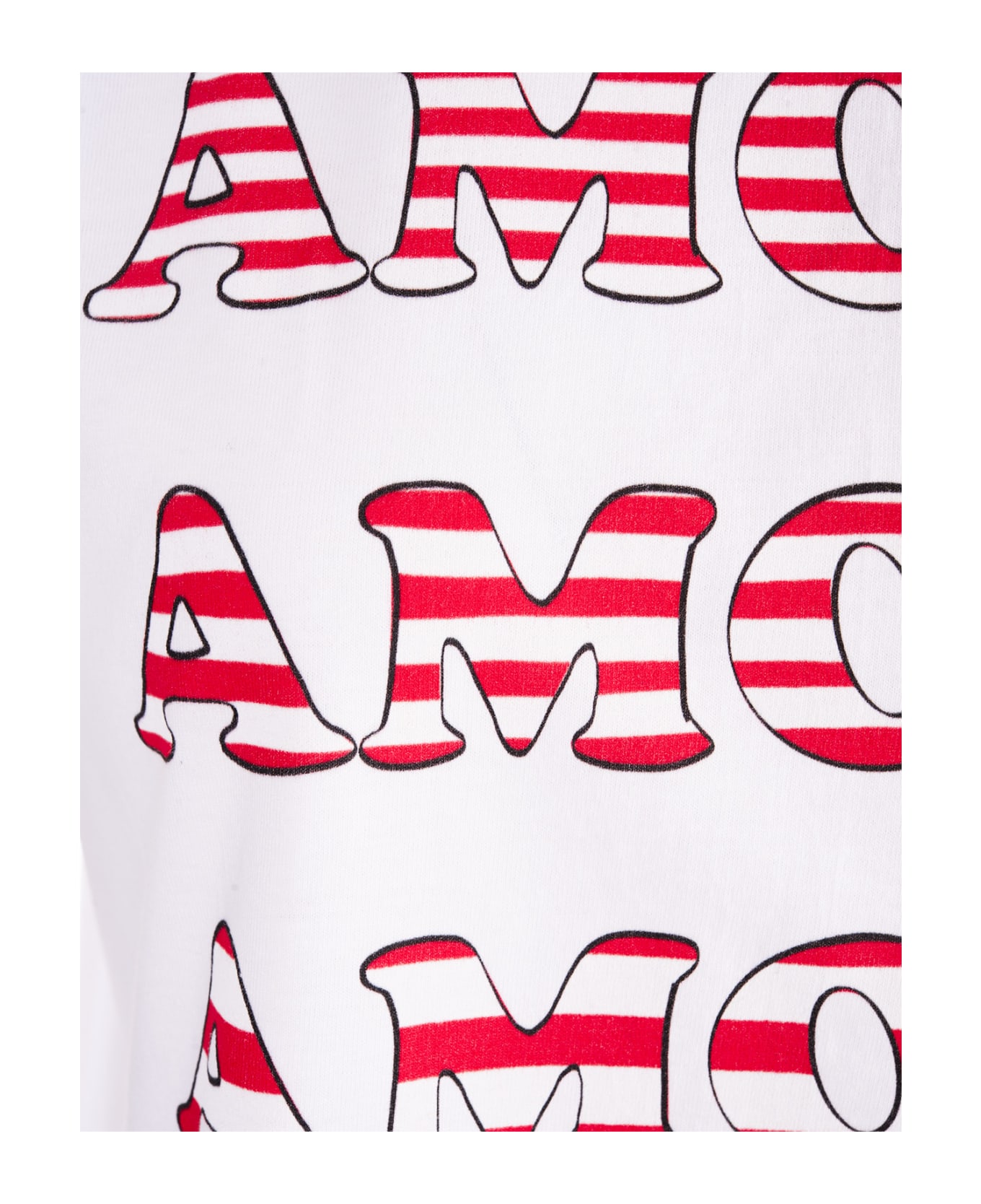 Alessandro Enriquez White T-shirt With Red Amore Print - White