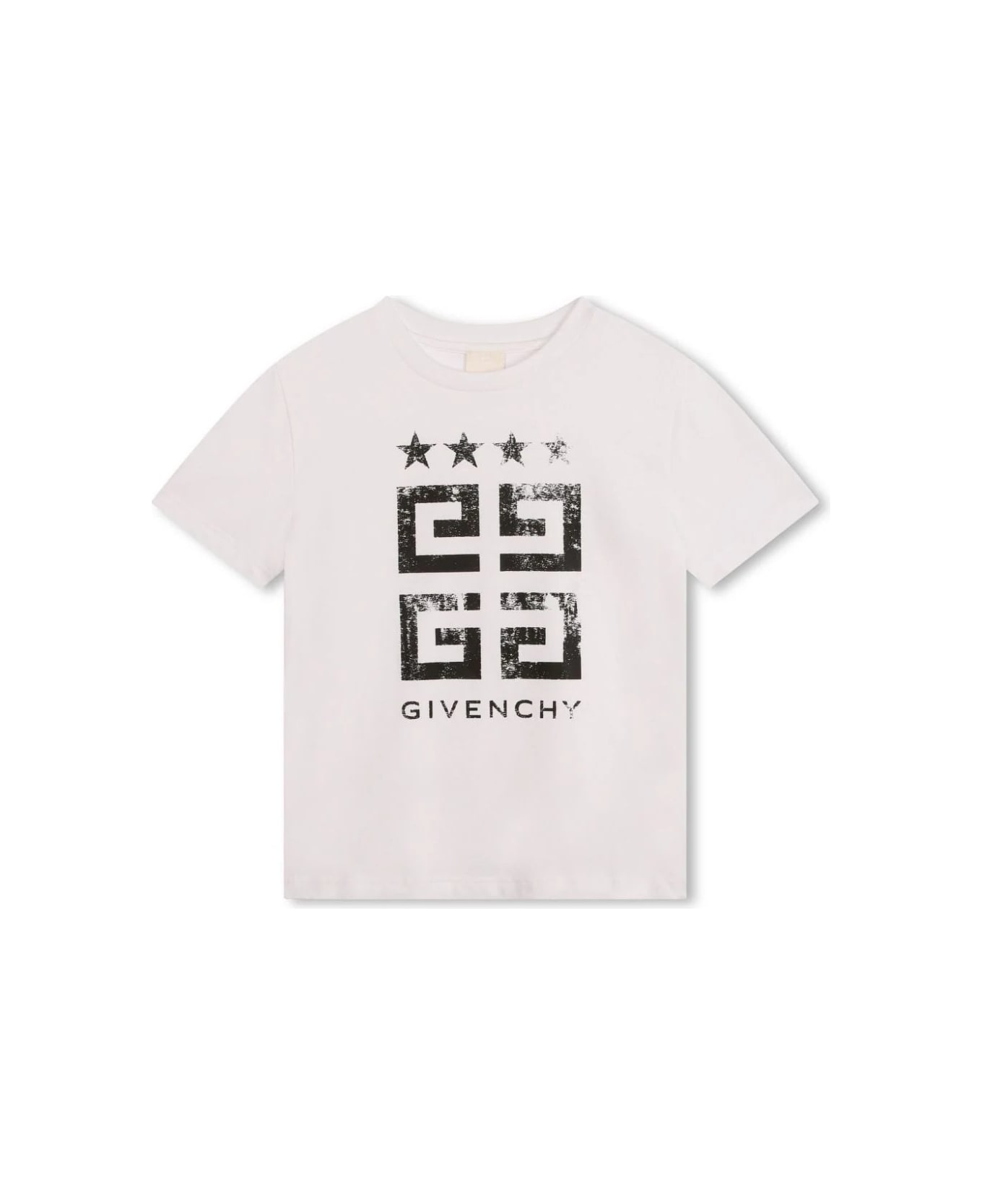 Givenchy White T-shirt With Black Givenchy 4g Print - White Tシャツ＆ポロシャツ