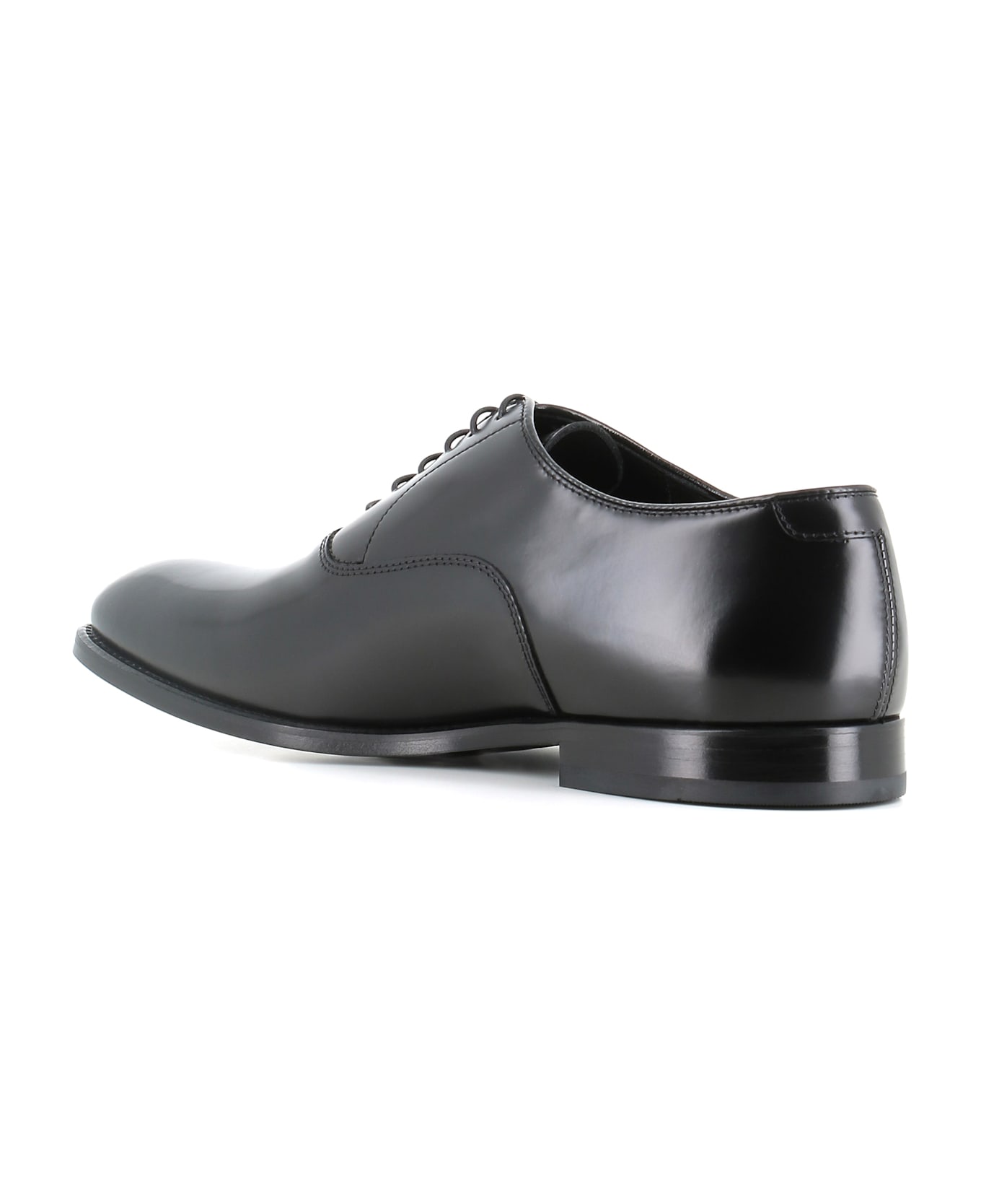Doucal
s Black Leather Oxford Shoes - Black