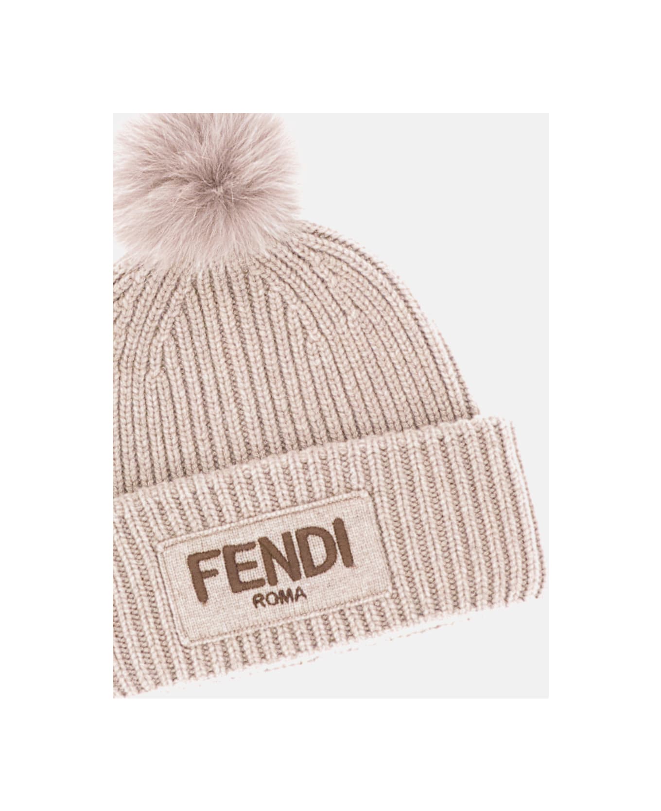 Fendi Pompon Beanie - Grey